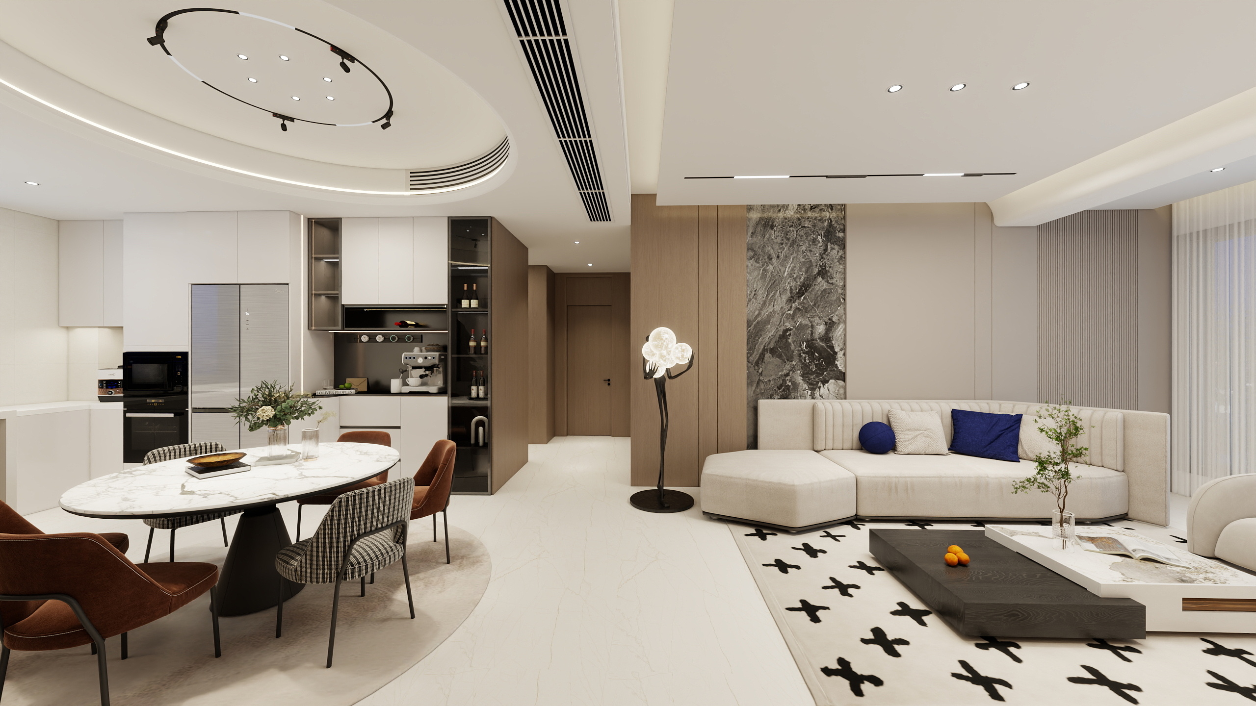 金地室内装饰-大雅风华现代简约145平3室-装修设计方案