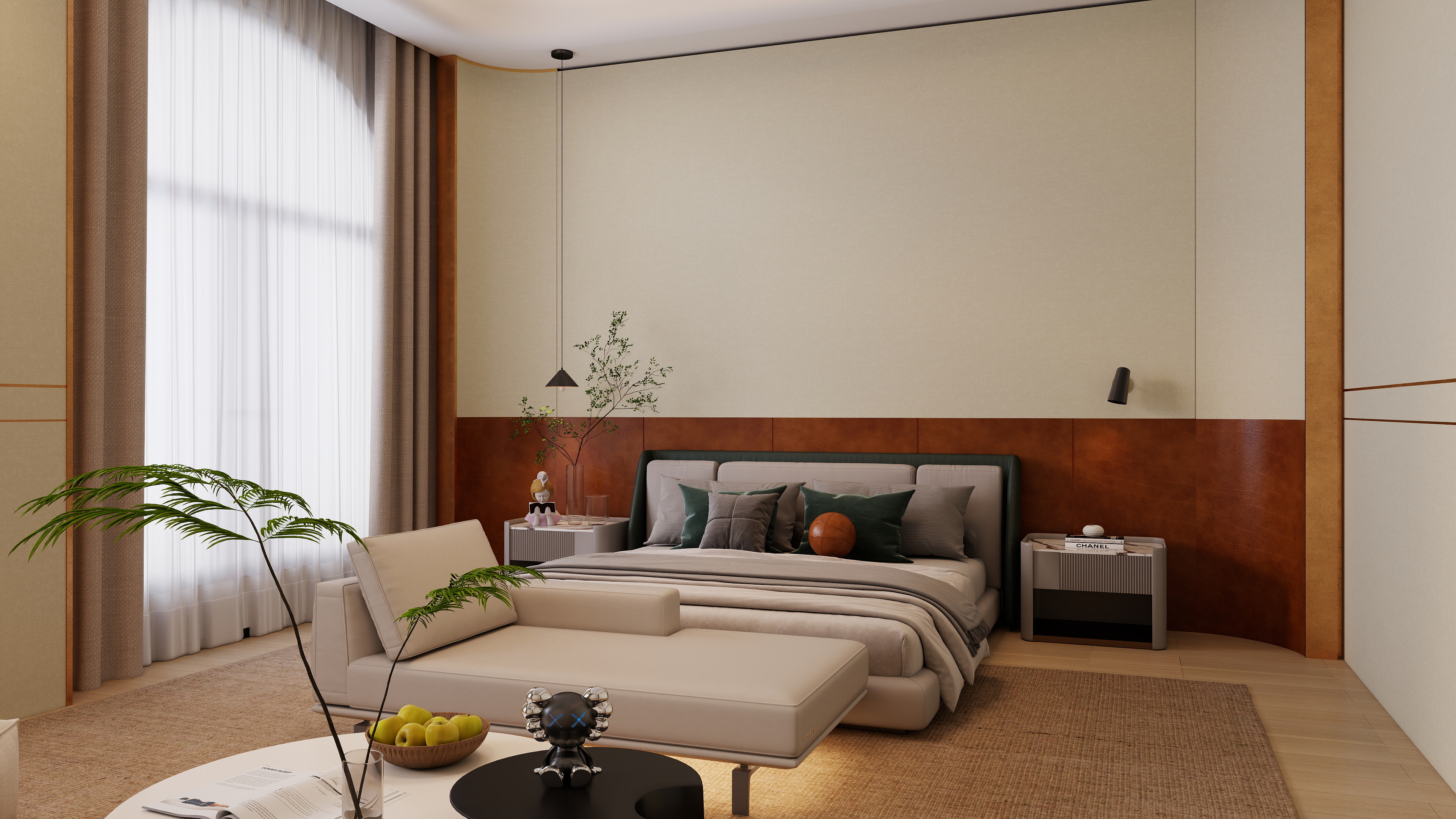 大金空调官方-28㎡现代轻奢卧室：线性光影下的舒居秘境-装修设计方案