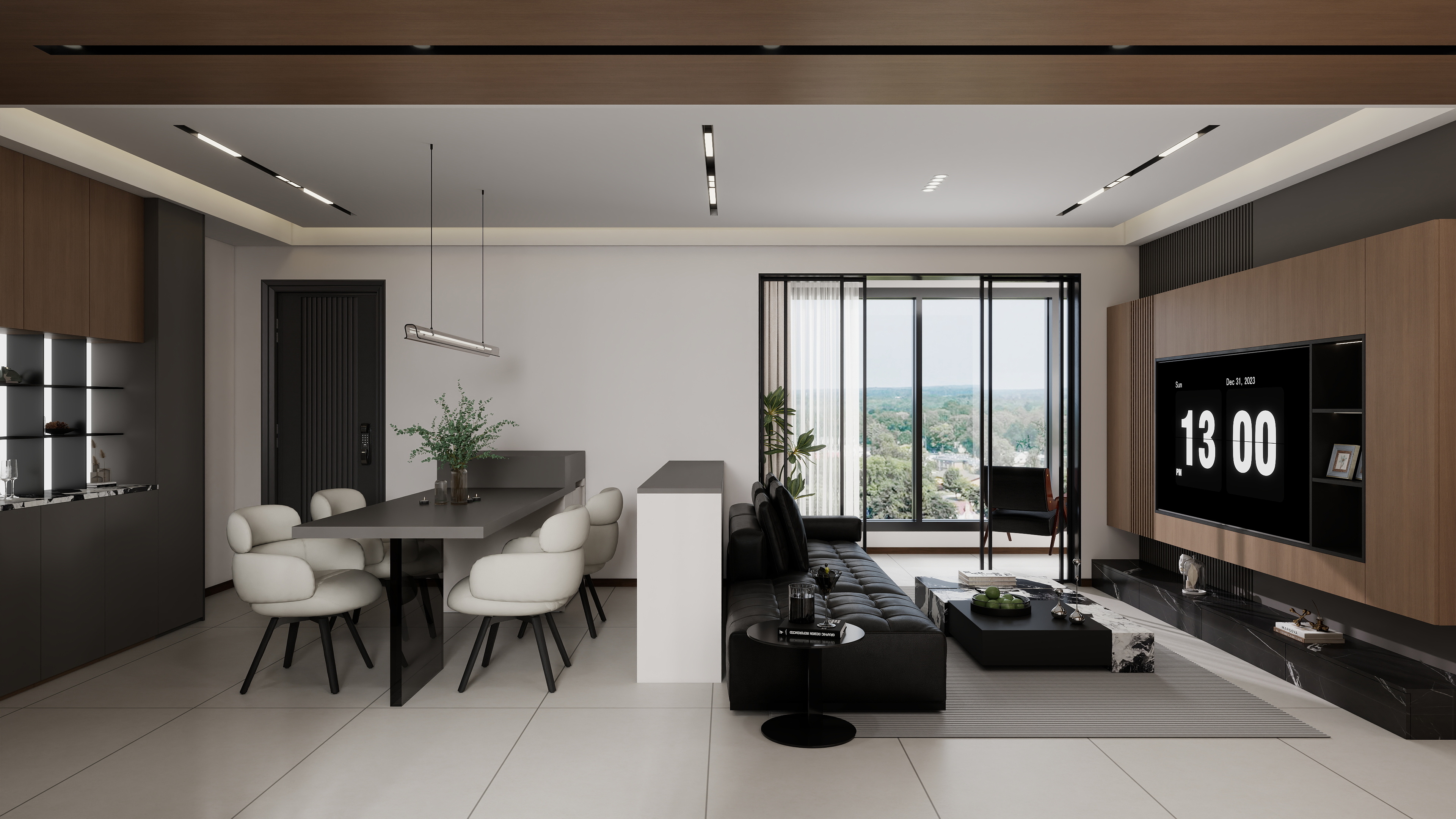 李青越-113.09m²现代风格五室装修效果图