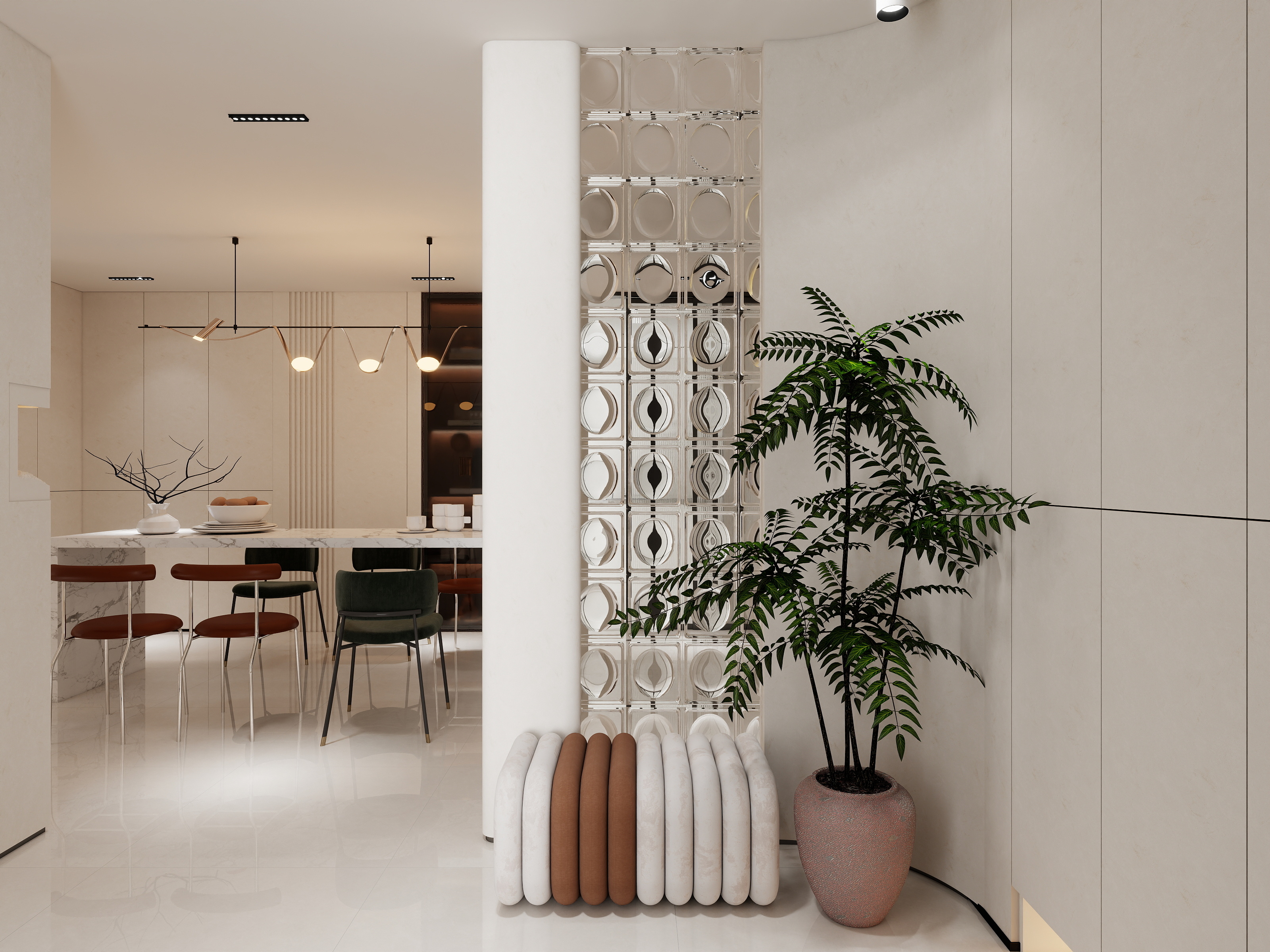 沫宁设计-康城华府89平两室奶油风-装修设计方案