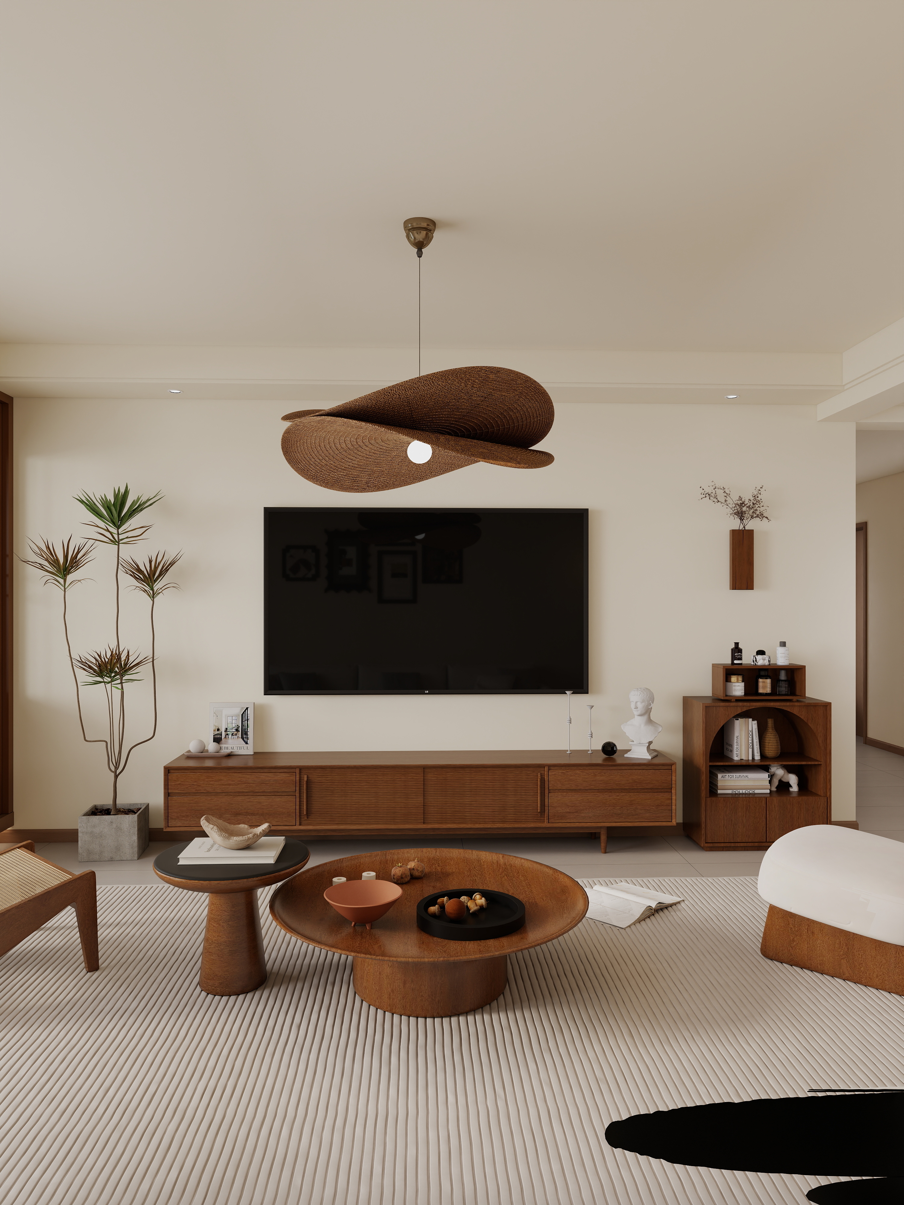 Qiao-设计师-130㎡4室中古风装修效果图