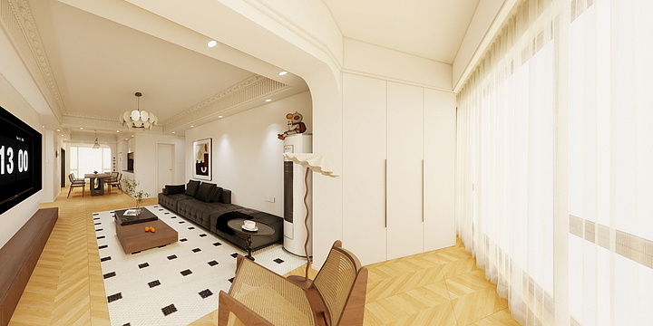 青之羽-万景楚园7-1-502 轻法式奶油中古-装修设计方案