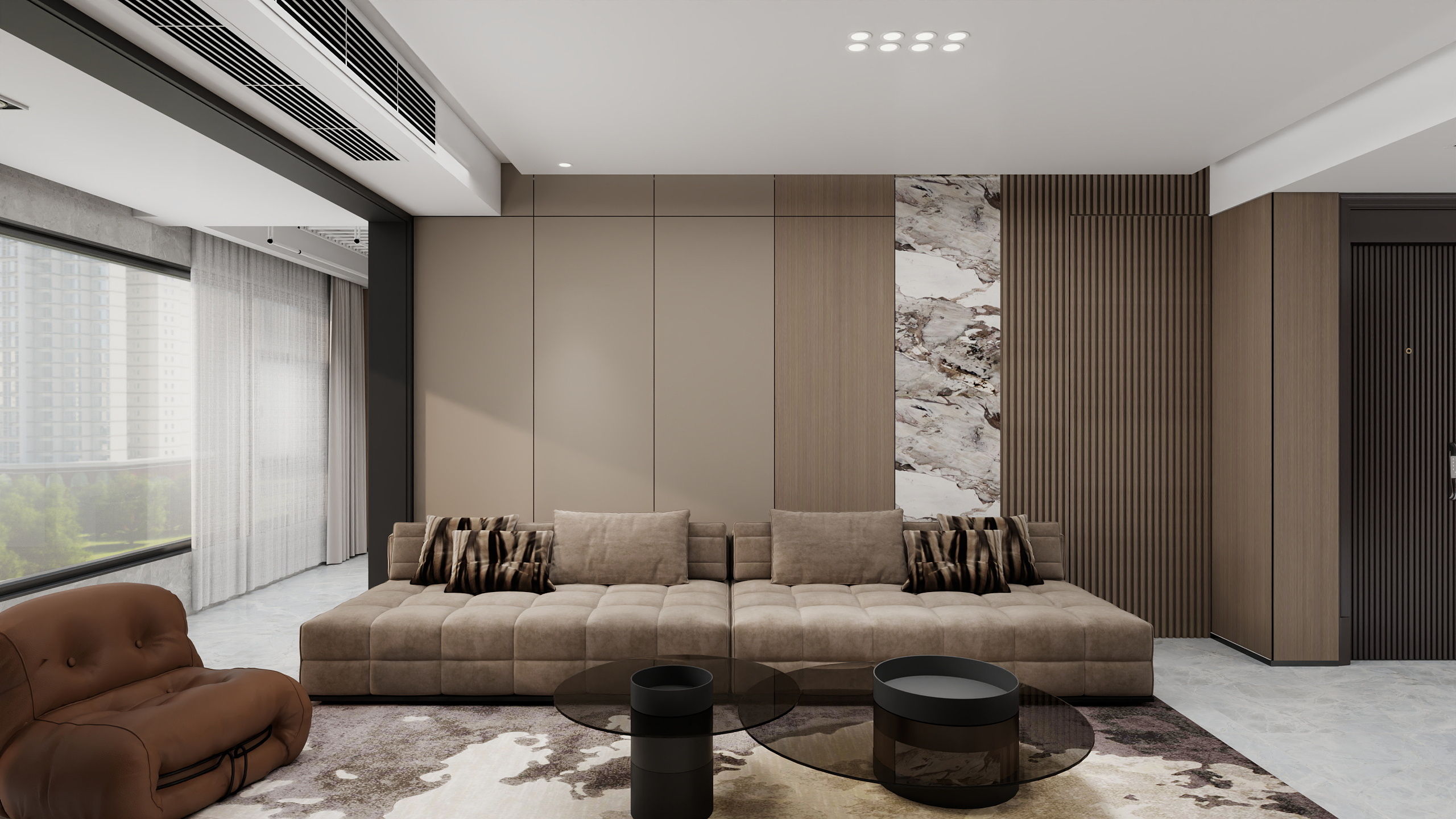 柠檬鱼宝-意式极简风140方3室装修效果图