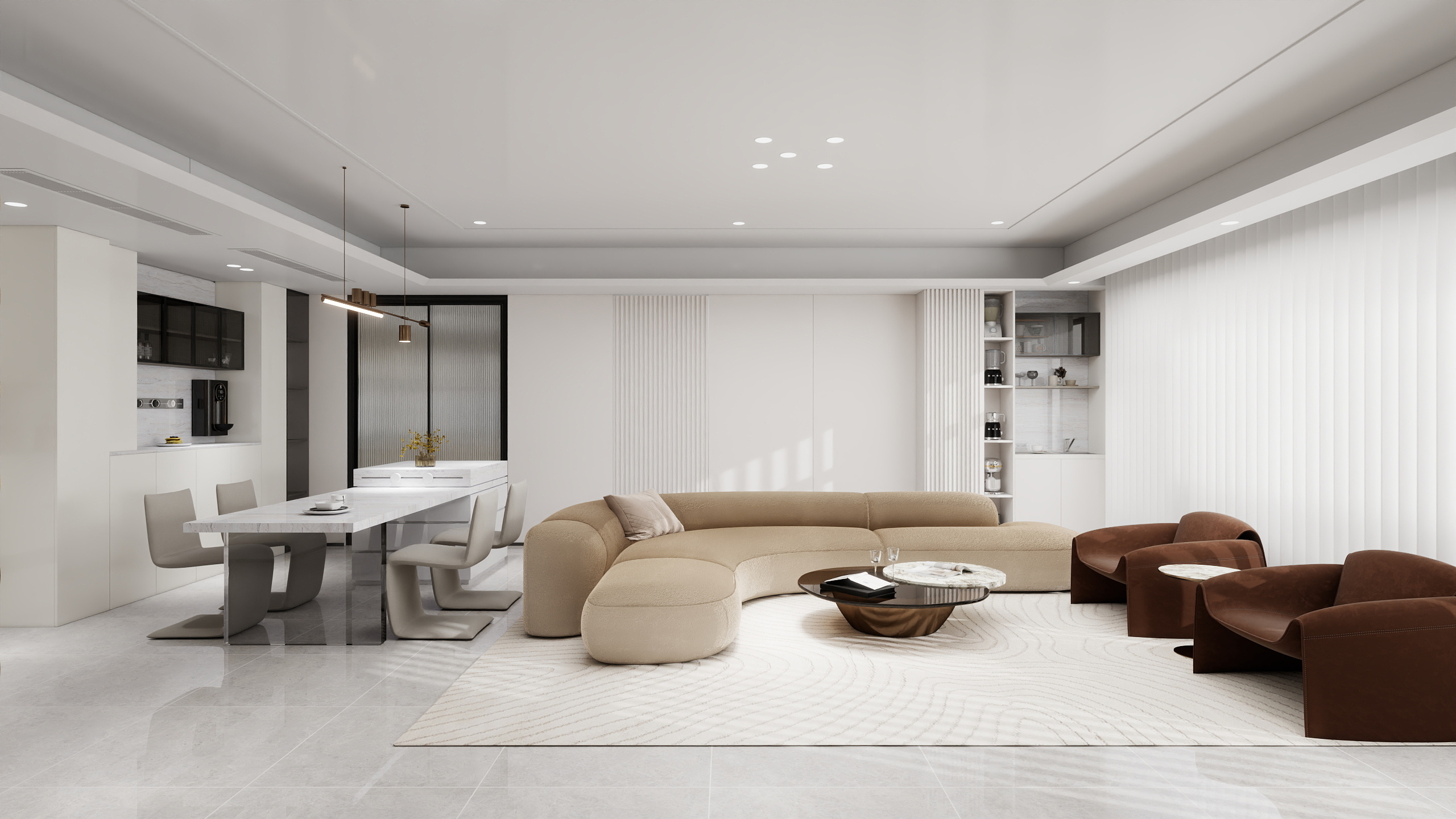 柠檬鱼宝-现代轻奢风大平层精装装修效果图