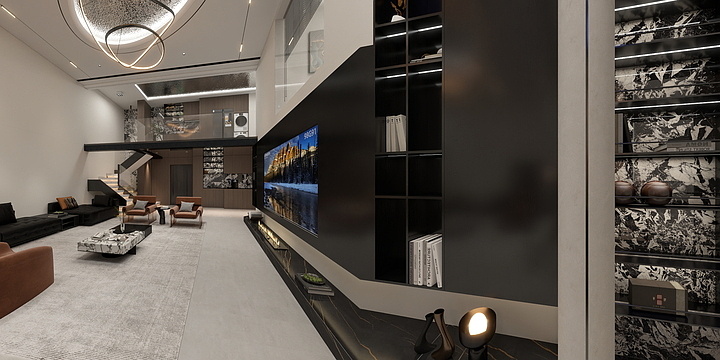 明睿装饰设计工作室-灵山湾建模底复大宅-装修设计方案