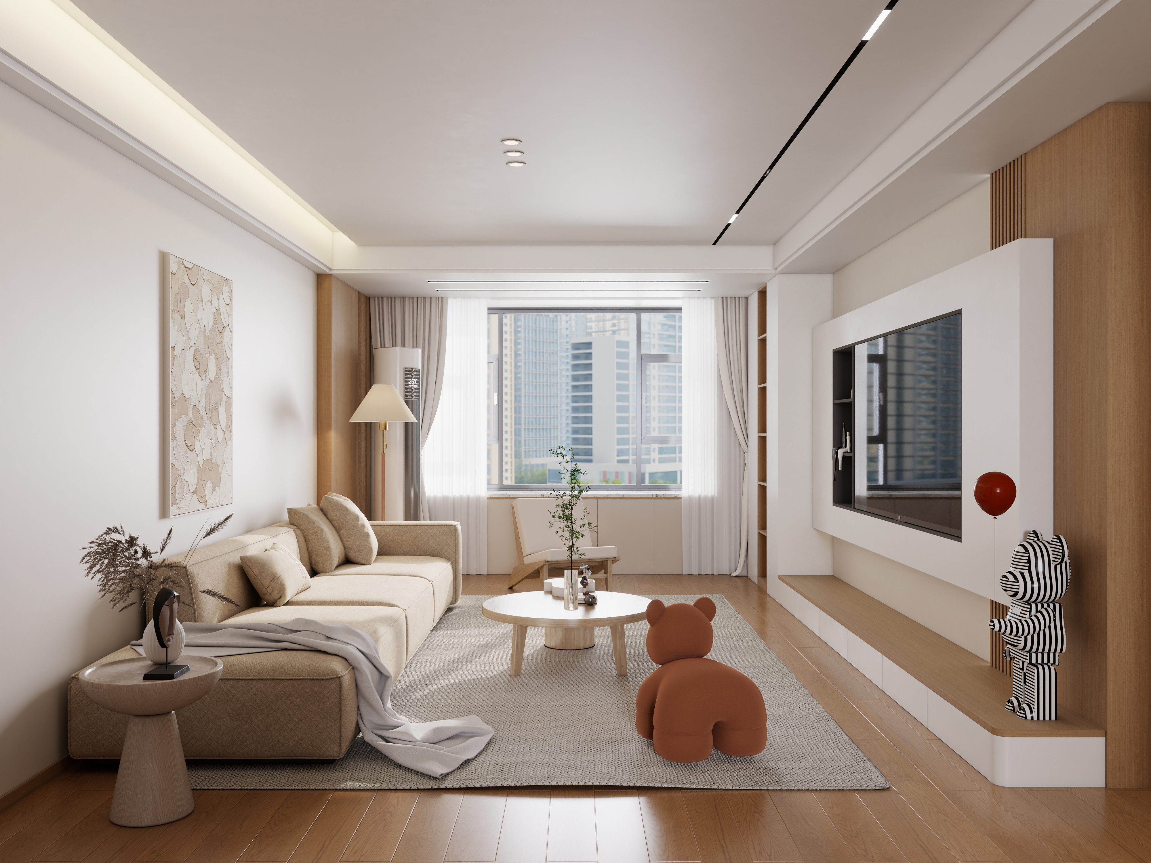 庄育霖-怡海新程88平原木风2室装修效果图