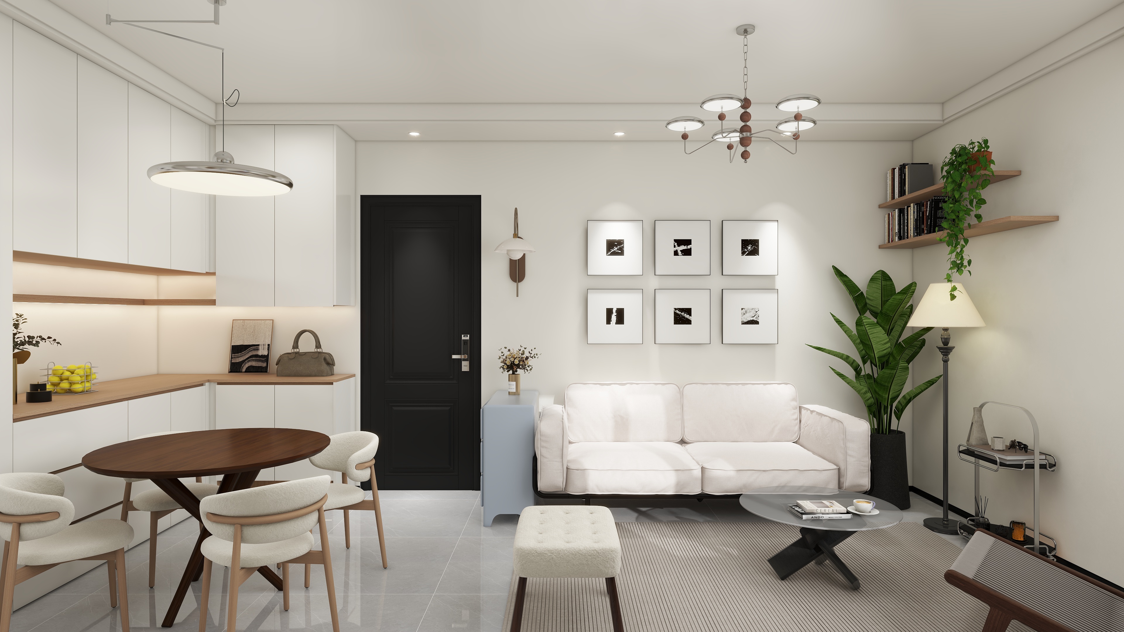 设计师言色-汇萃庭院 66平米三室 北欧原木风自然风格装修效果图