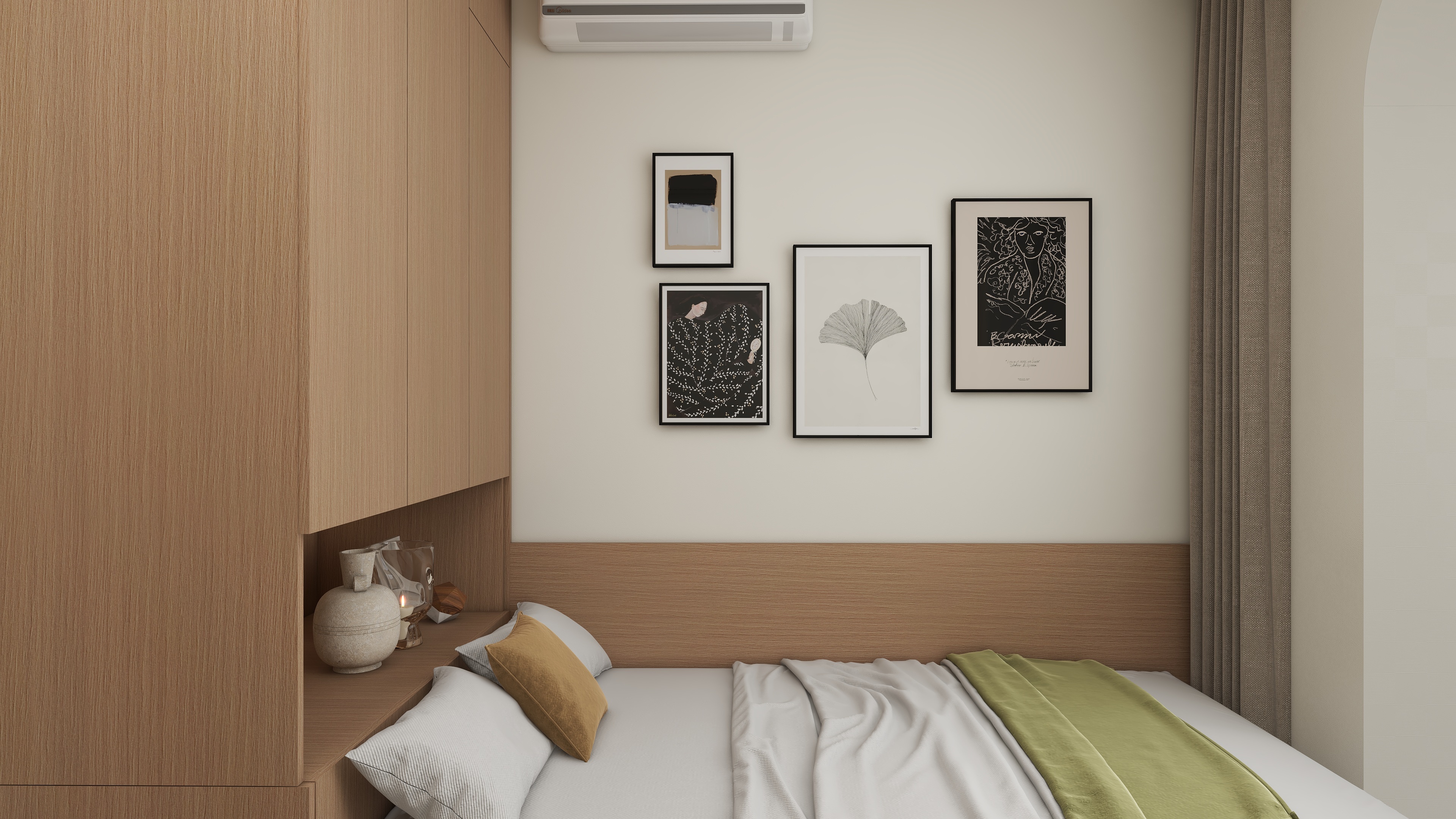 设计师言色-汇萃庭院 66平米三室 北欧原木风自然风格装修效果图