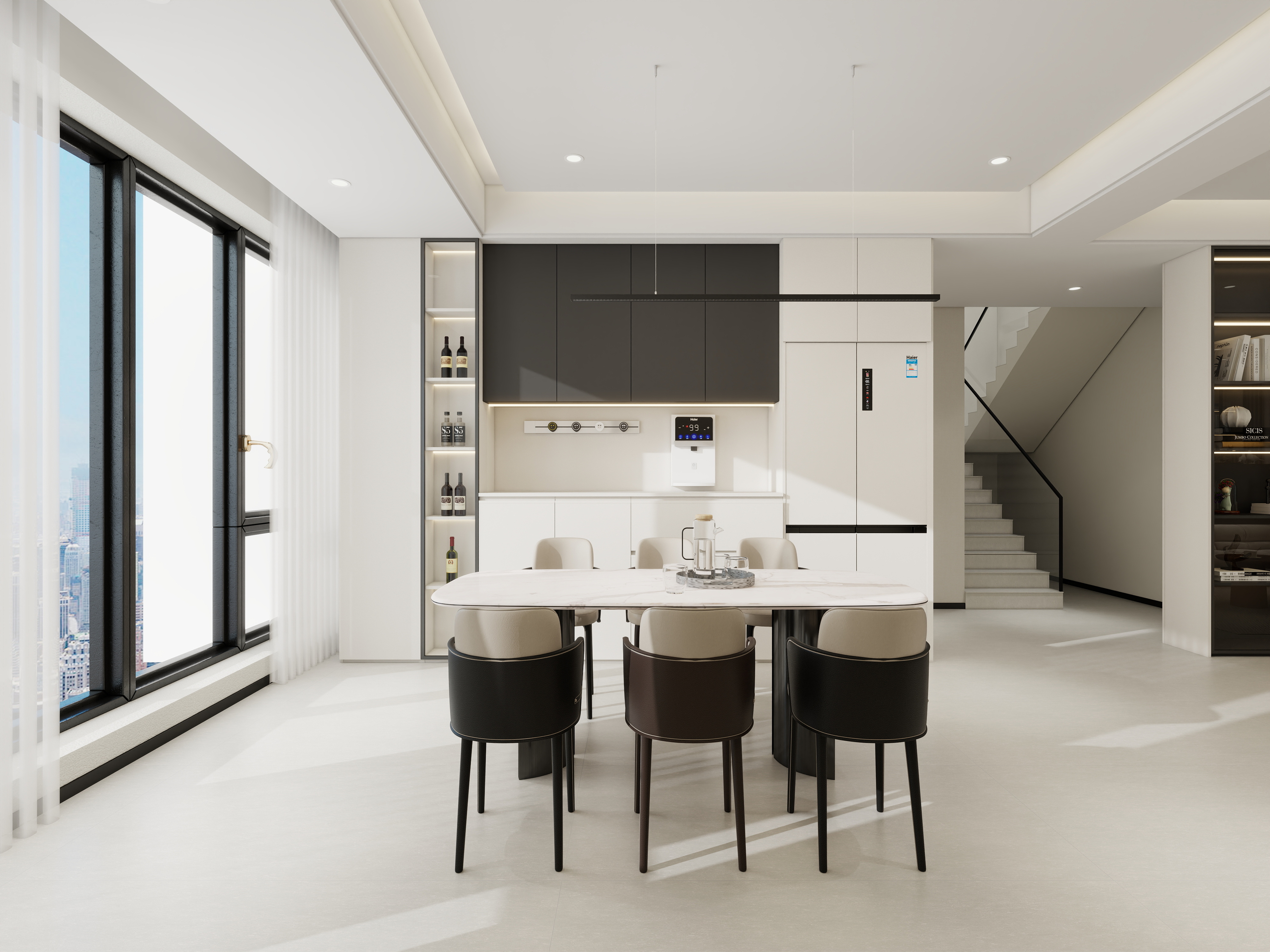 星空设计500一套-现代简约120㎡3室装修效果图