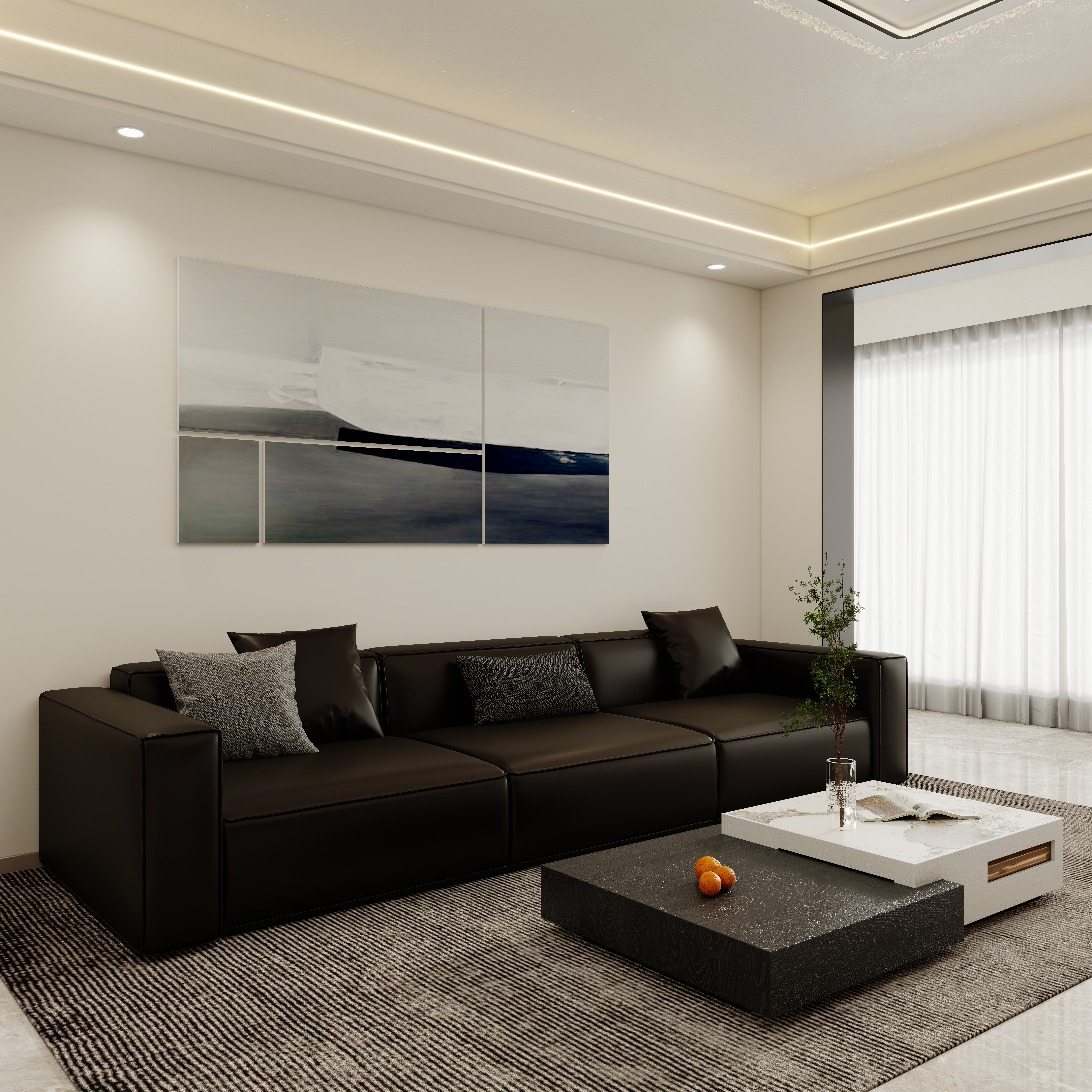 壹诺设计工作室-125㎡4室-意式简约装修效果图