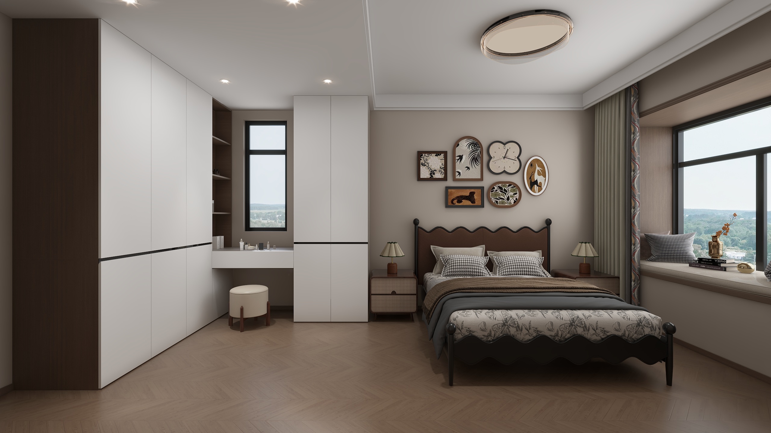 鲁大师-空間設計V-102平中古风装修效果图