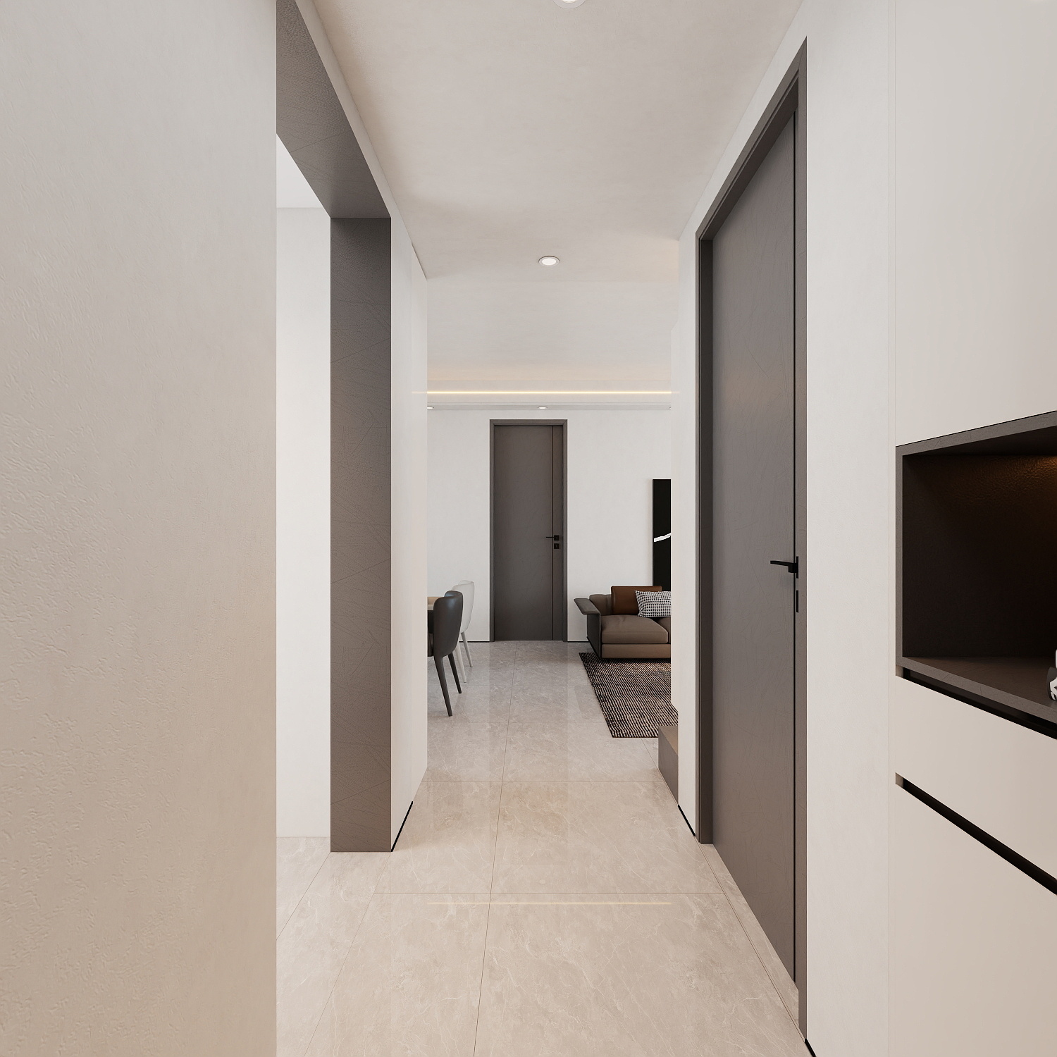 艺雅丽-99平现代简约 一层客餐厅装修效果图第5张