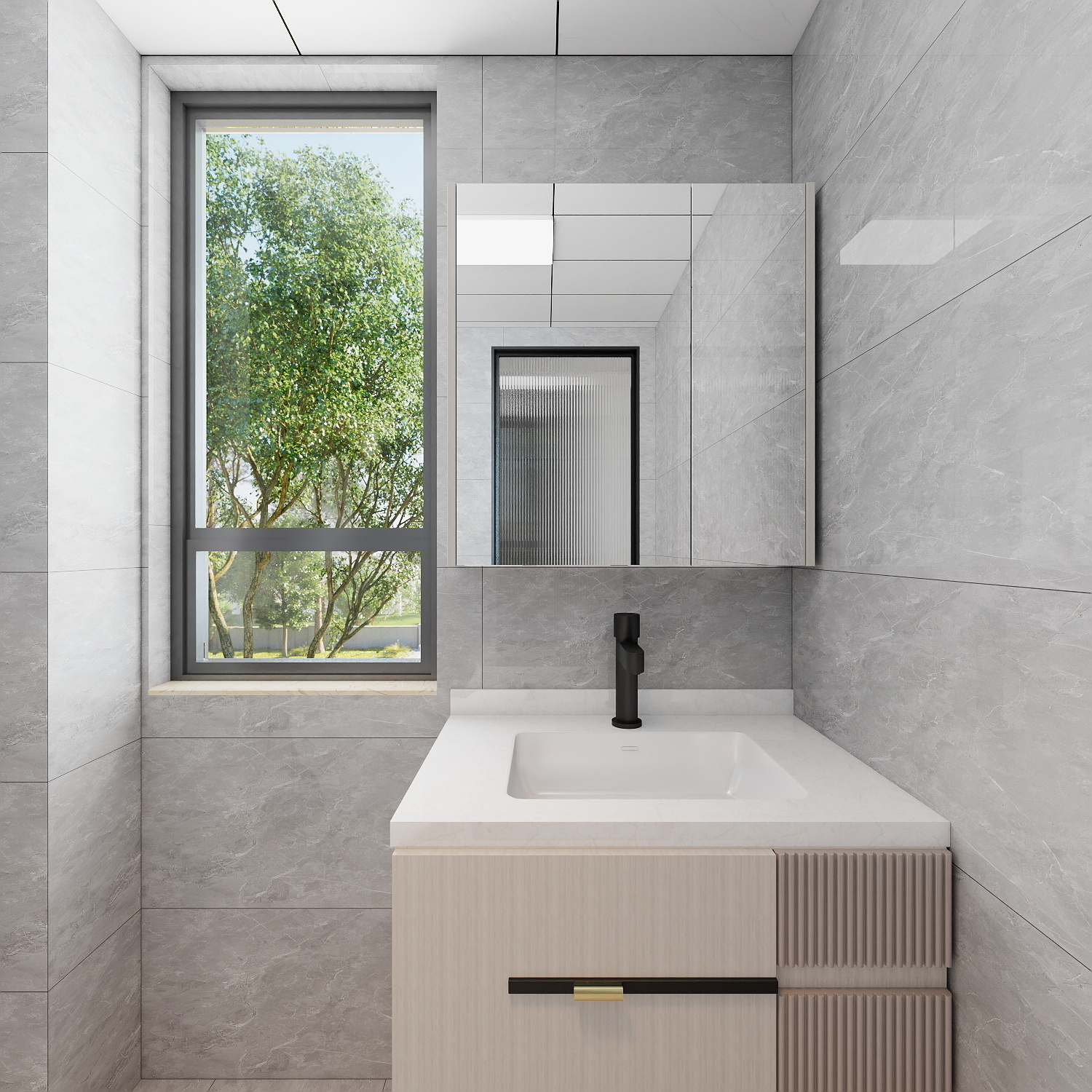 艺雅丽-99平现代简约 一层卫生间装修效果图第3张