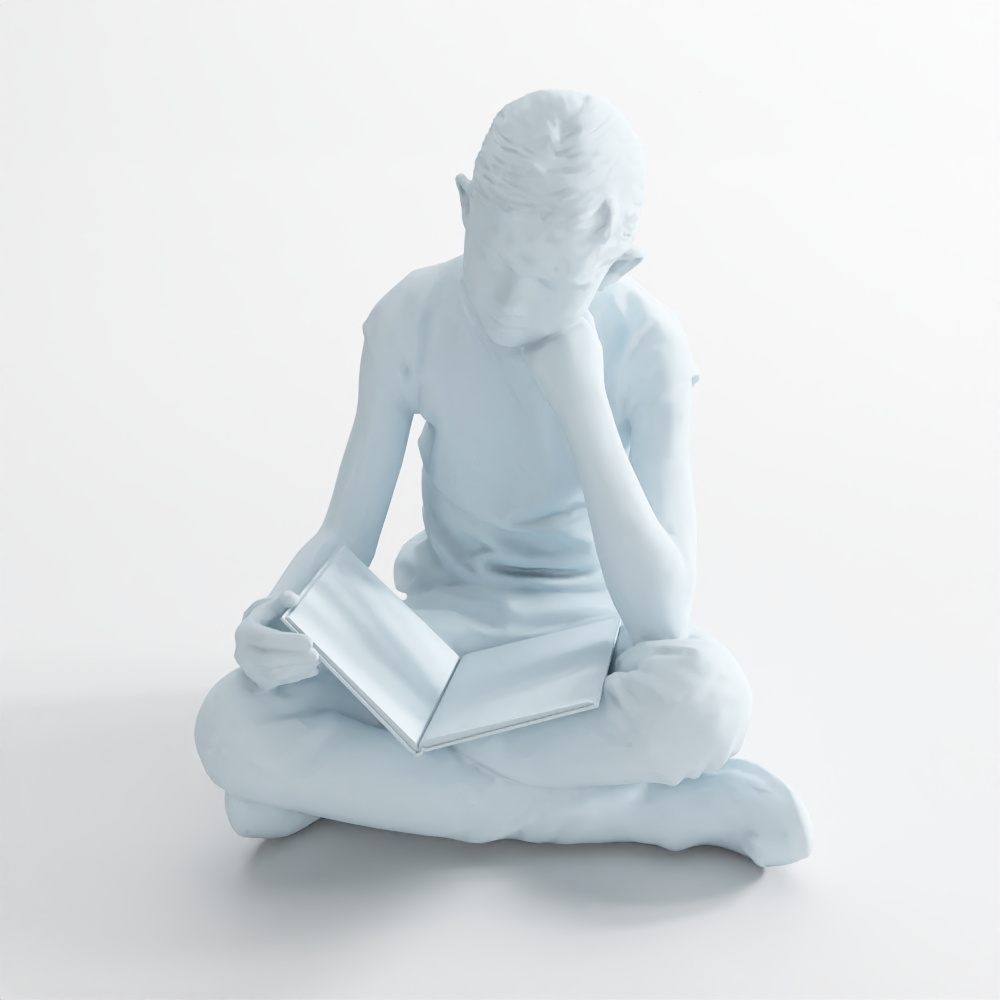 小孩女坐姿23D模型