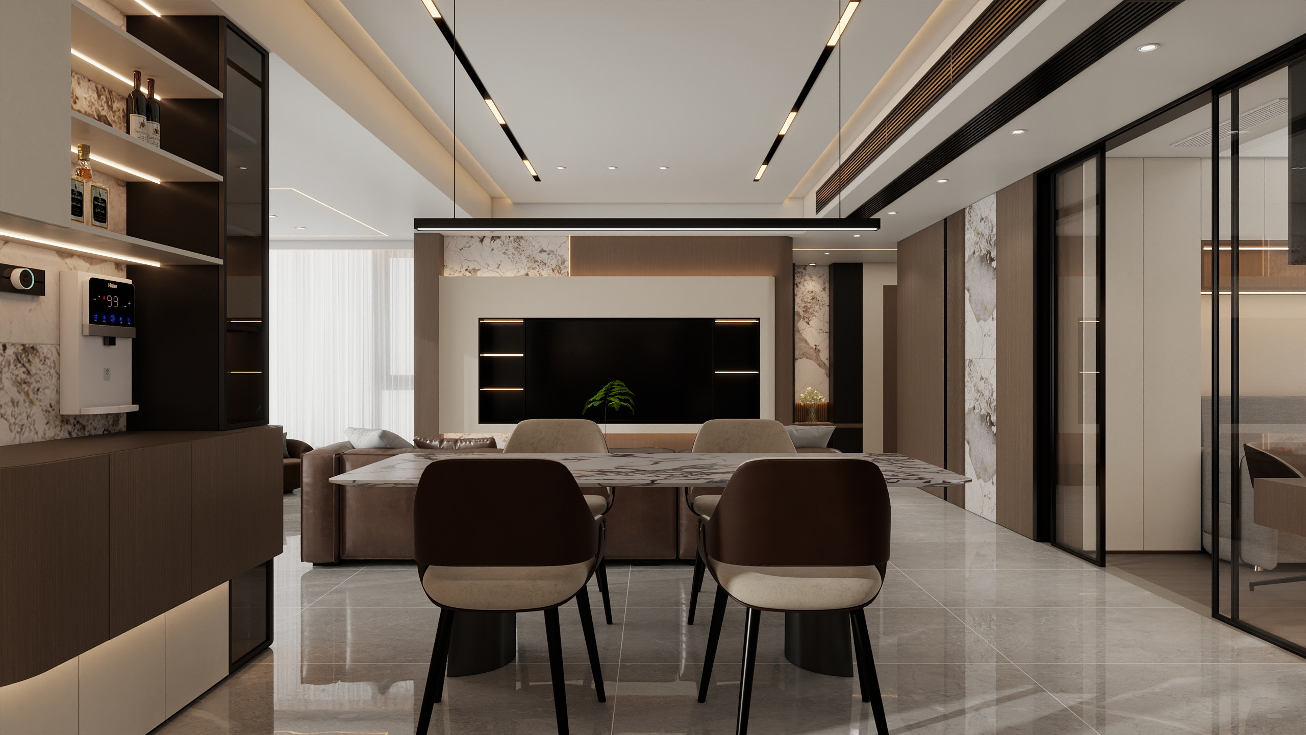 成爽-四川成都青羊樾府（123平意式三居室）装修效果图