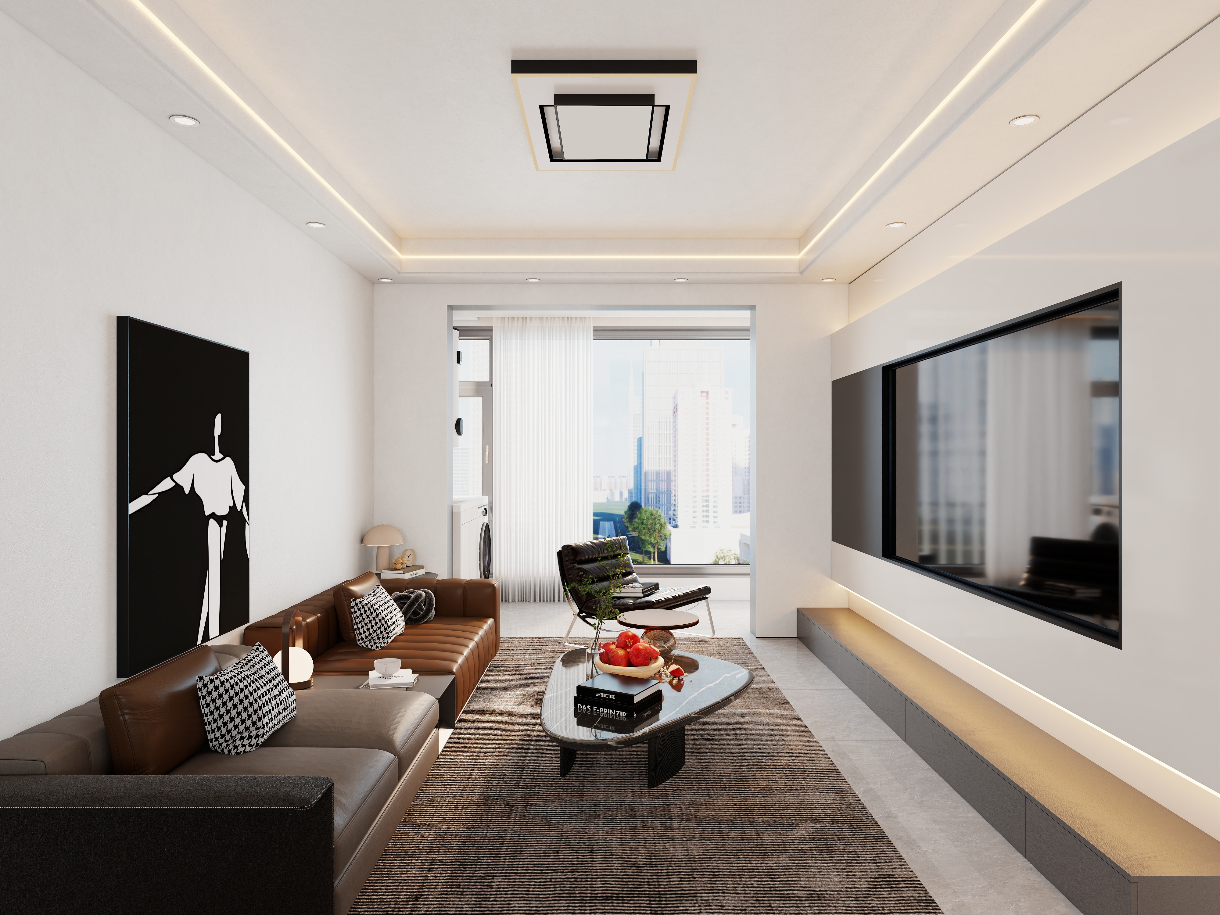 艺雅丽-99平现代简约 一层客餐厅装修效果图第2张