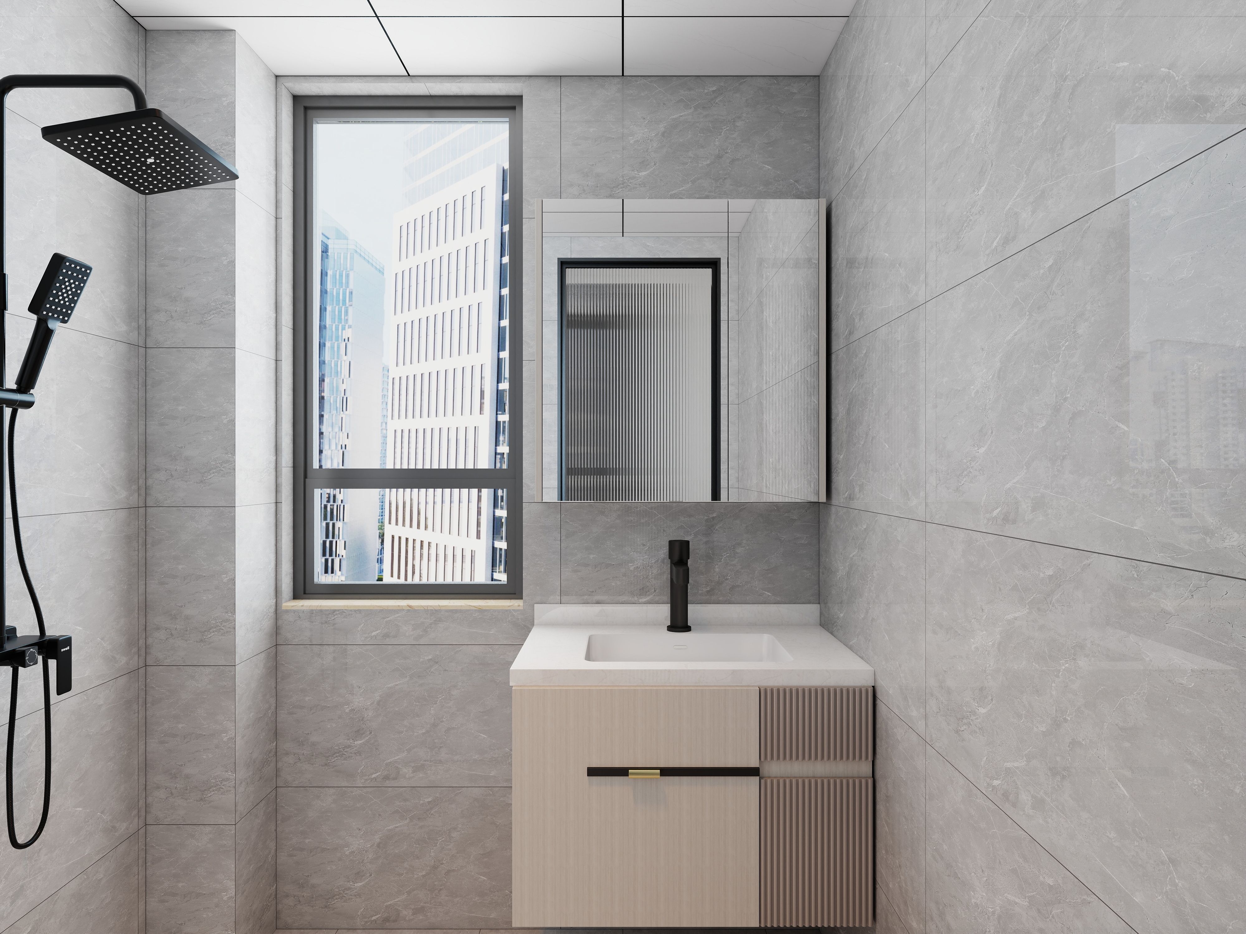 艺雅丽-99平现代简约 一层卫生间装修效果图第2张