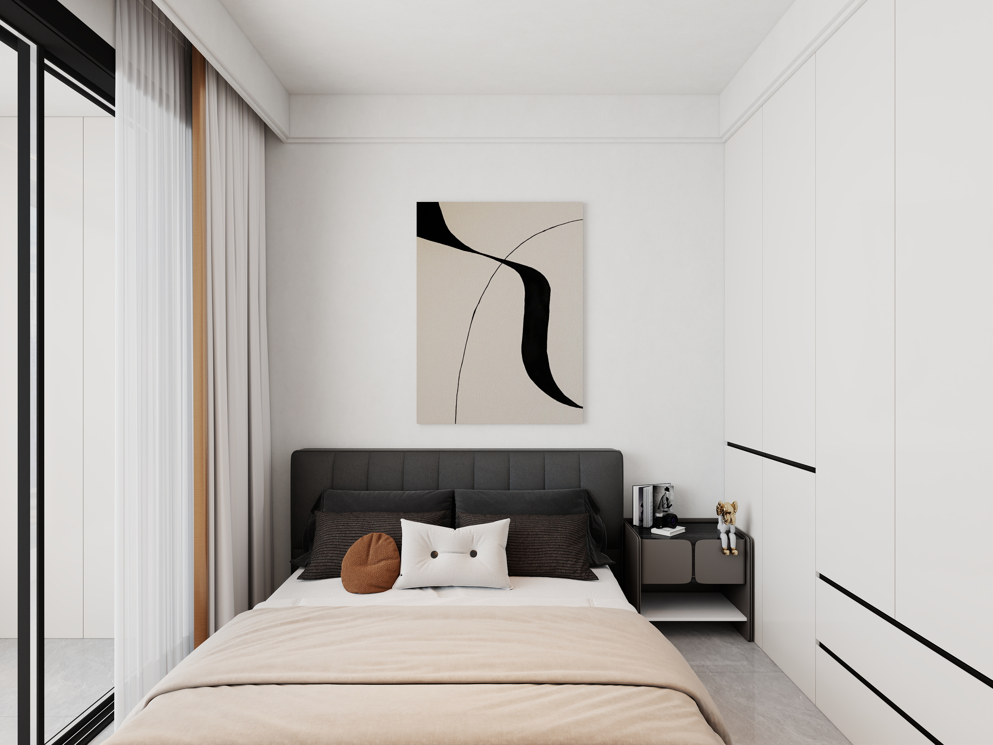 艺雅丽-99平现代简约 一层卧室装修效果图第2张