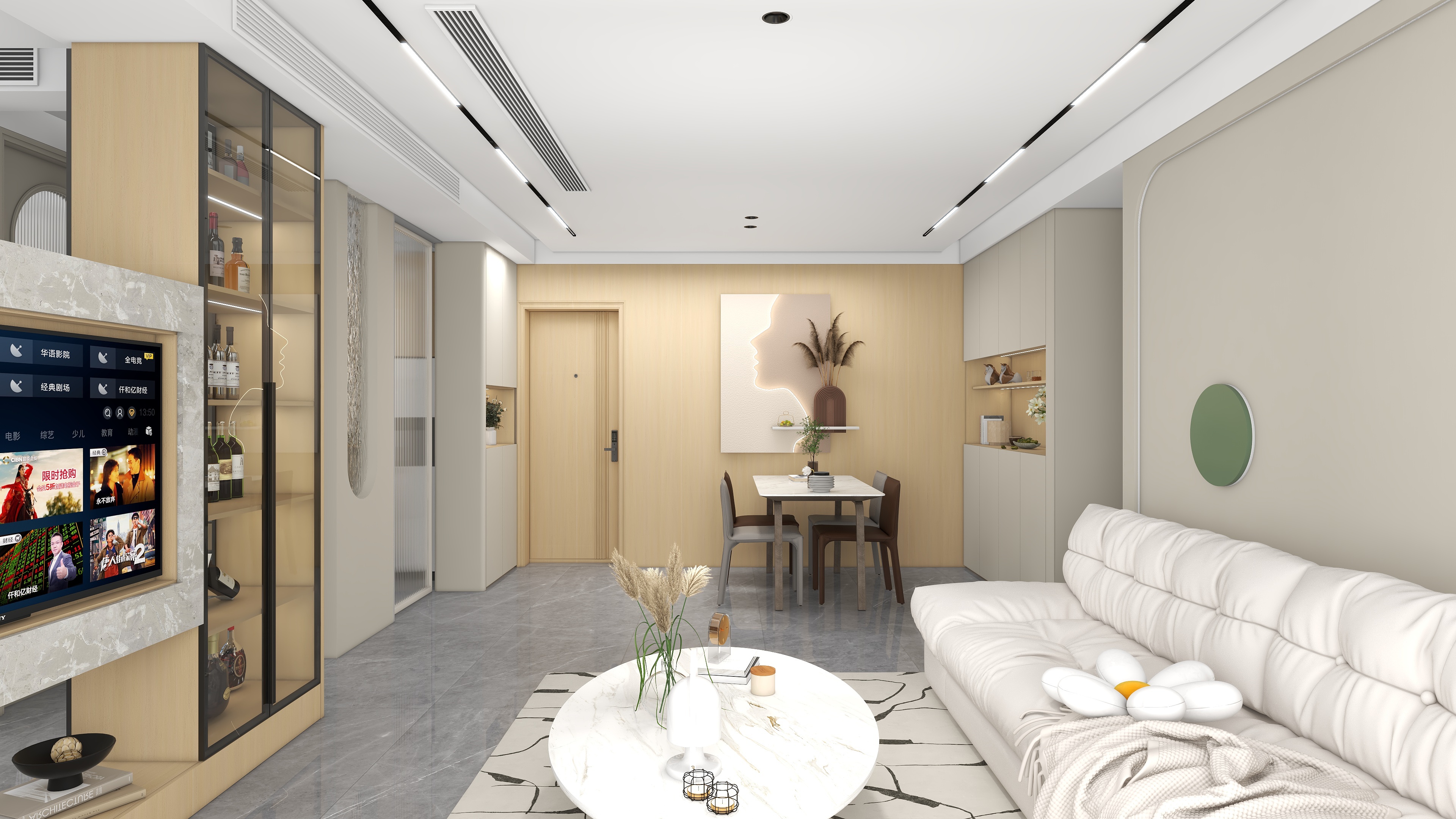 华北优装设计程中顺-路劲佘山院子东园92㎡2室装修效果图