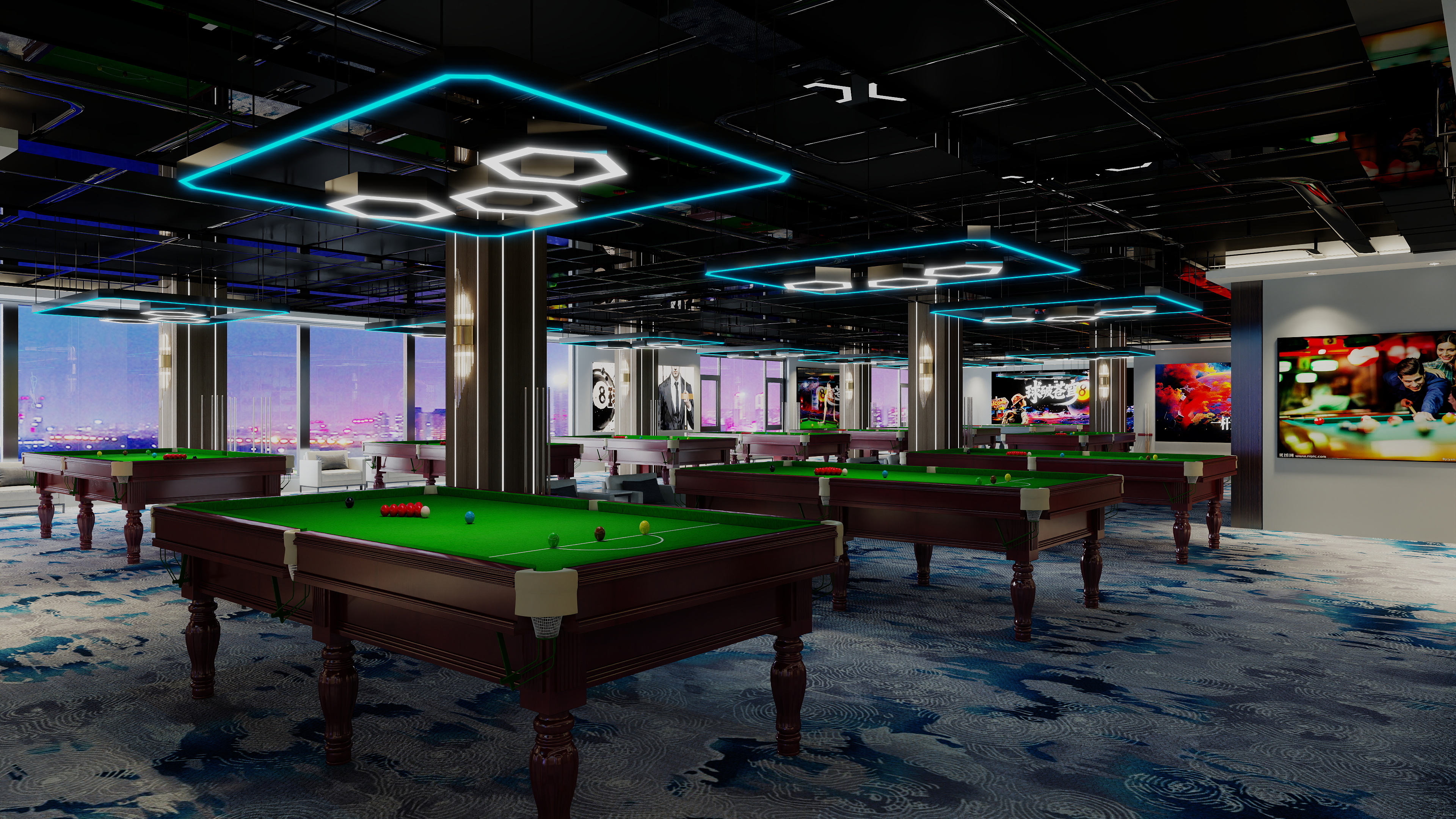 迷路酷-桌球馆 -装修设计方案
