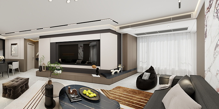 雅庭居全屋定制-后现代97㎡3室-装修设计方案