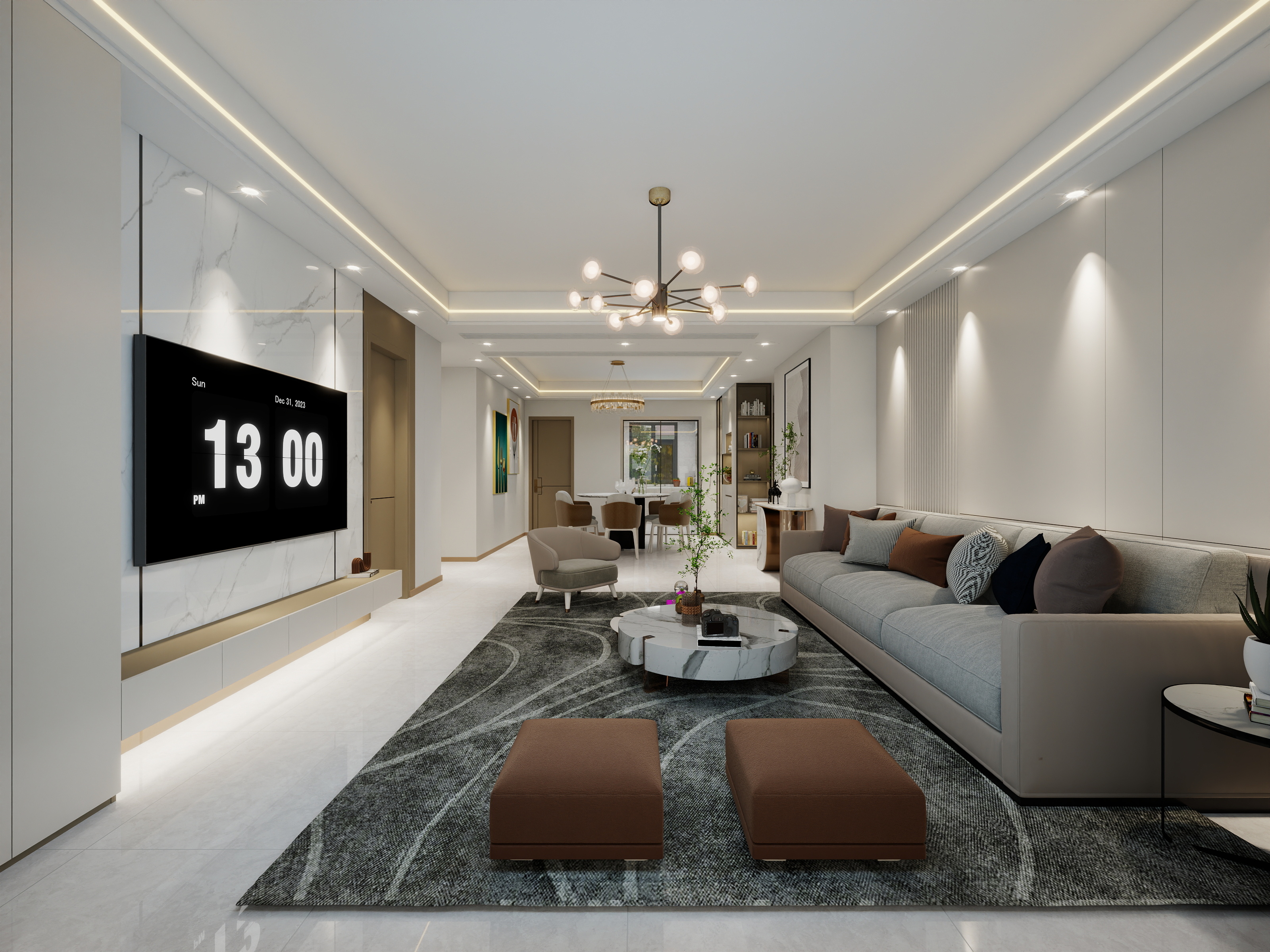 设计田工-锦绣文城140平现代风-装修设计方案