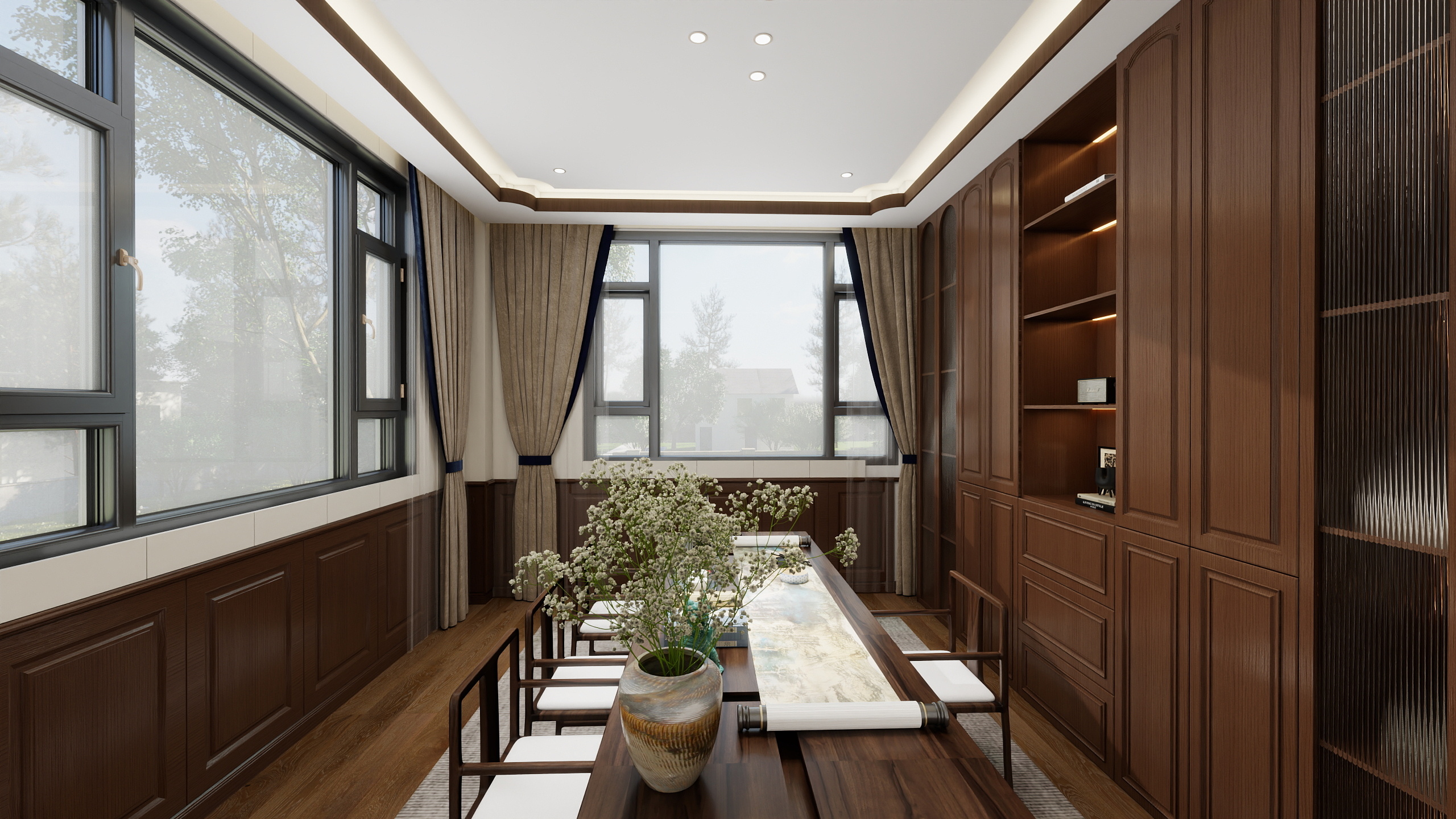 莫婉霖-中式两层别墅装修效果图