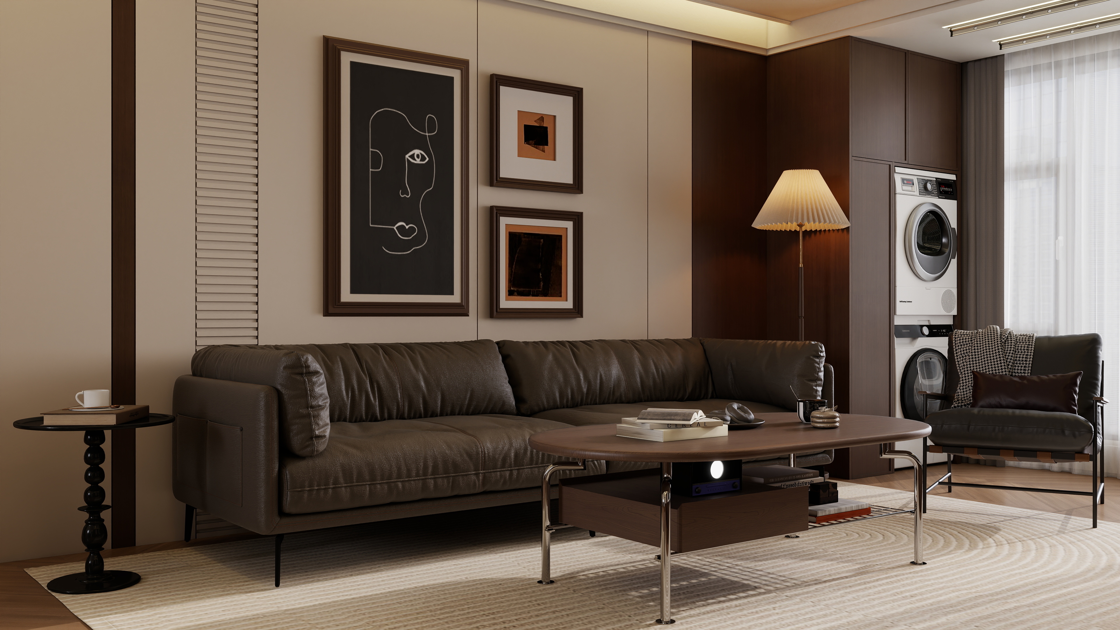 李佳洋-水岸年华95平中古风3室装修效果图