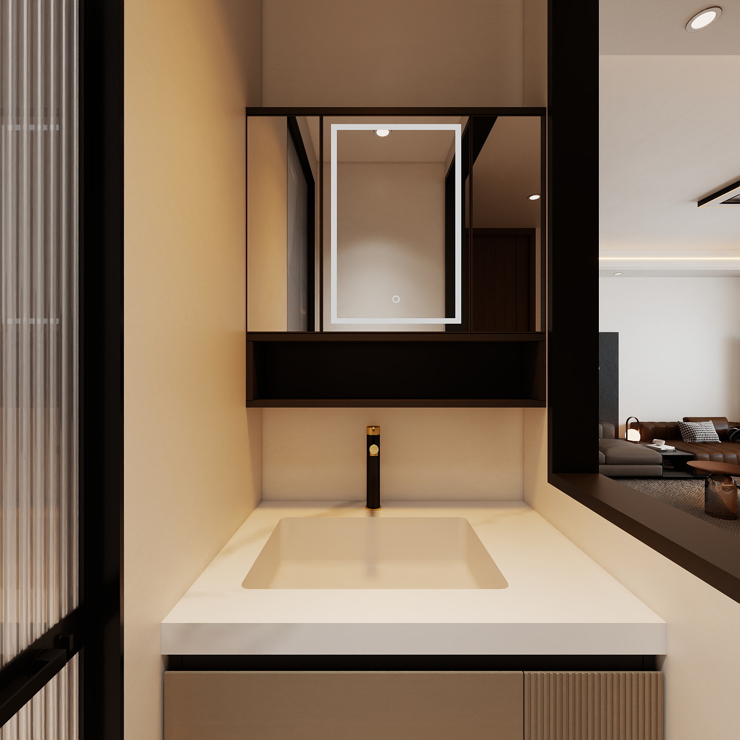 艺雅丽-106平现代简约一层干区装修效果图第3张