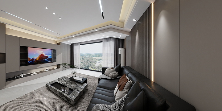 澜渊设计师-麒龙御府左老师全屋效果图（跃层142平 现代风） -装修设计方案