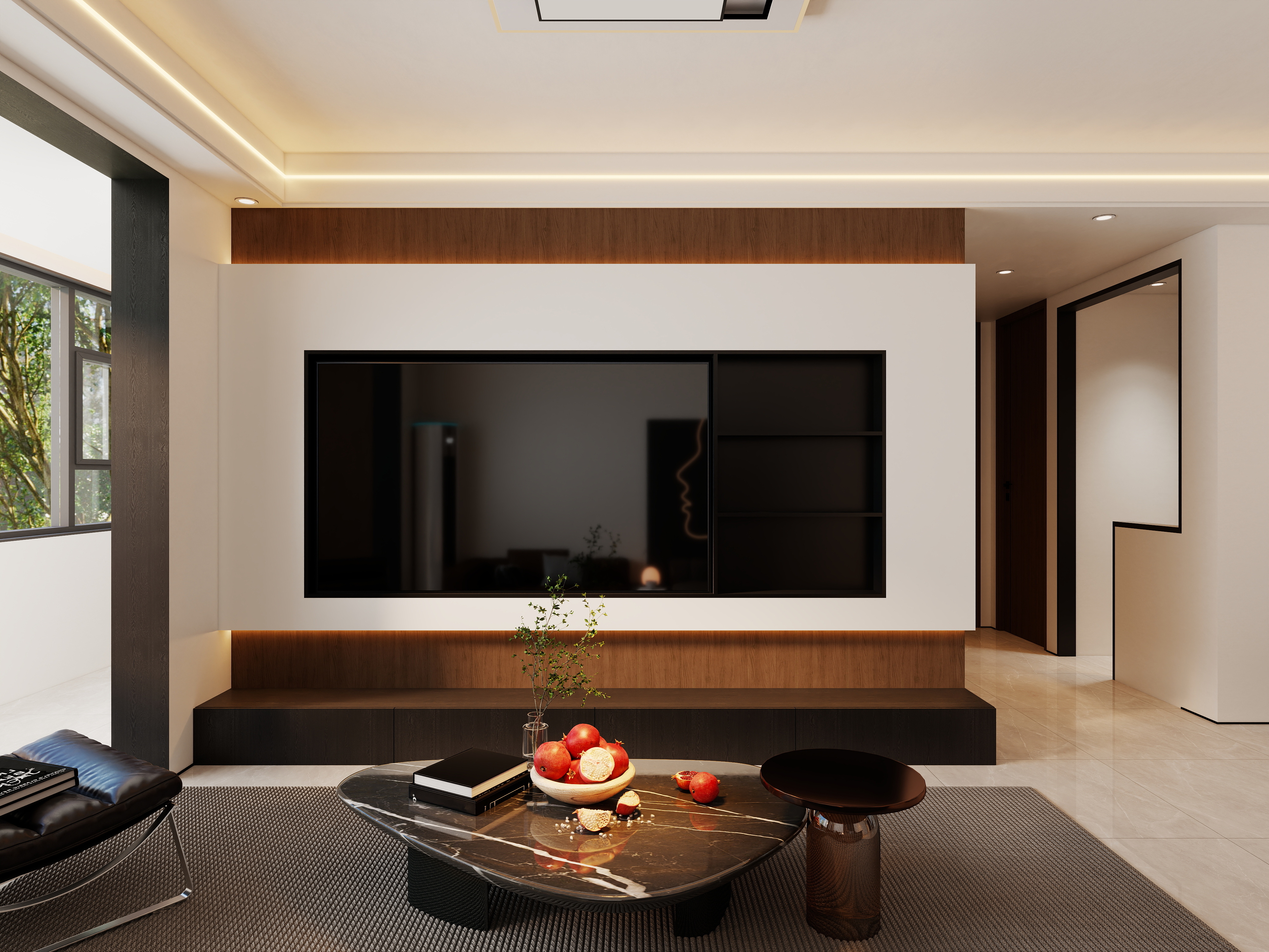 艺雅丽-106平现代简约一层客餐厅装修效果图第4张