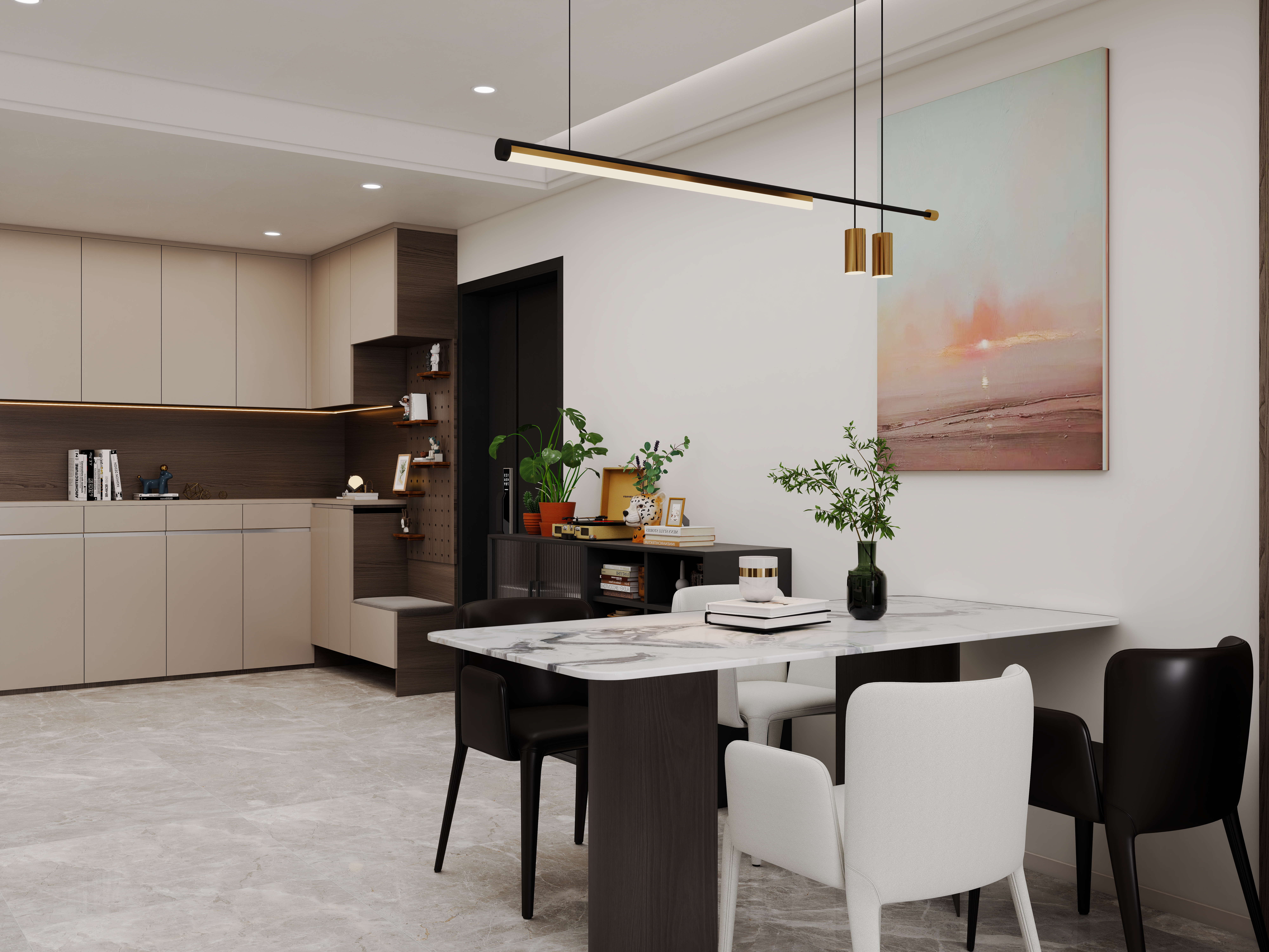 壹诺设计工作室-112㎡3室-现代简约 装修效果图