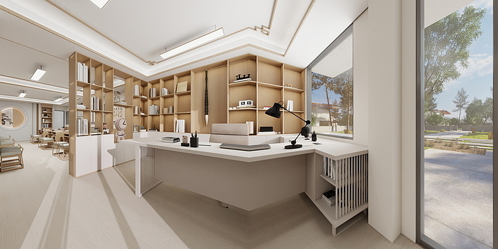 卫都装饰--原木新中式观书法培训-d-装修设计方案