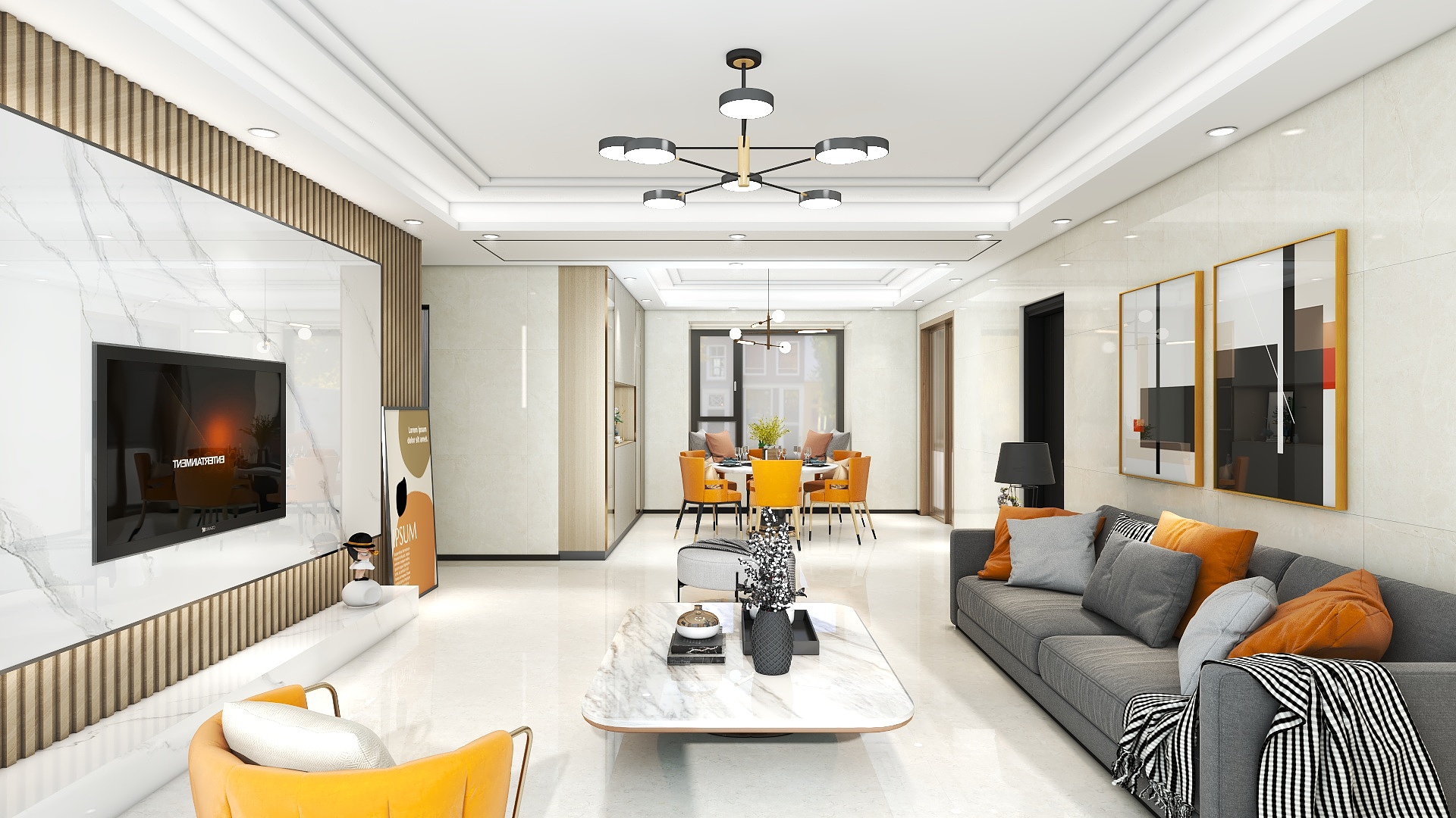 李林-现代简约86㎡1室-装修设计方案