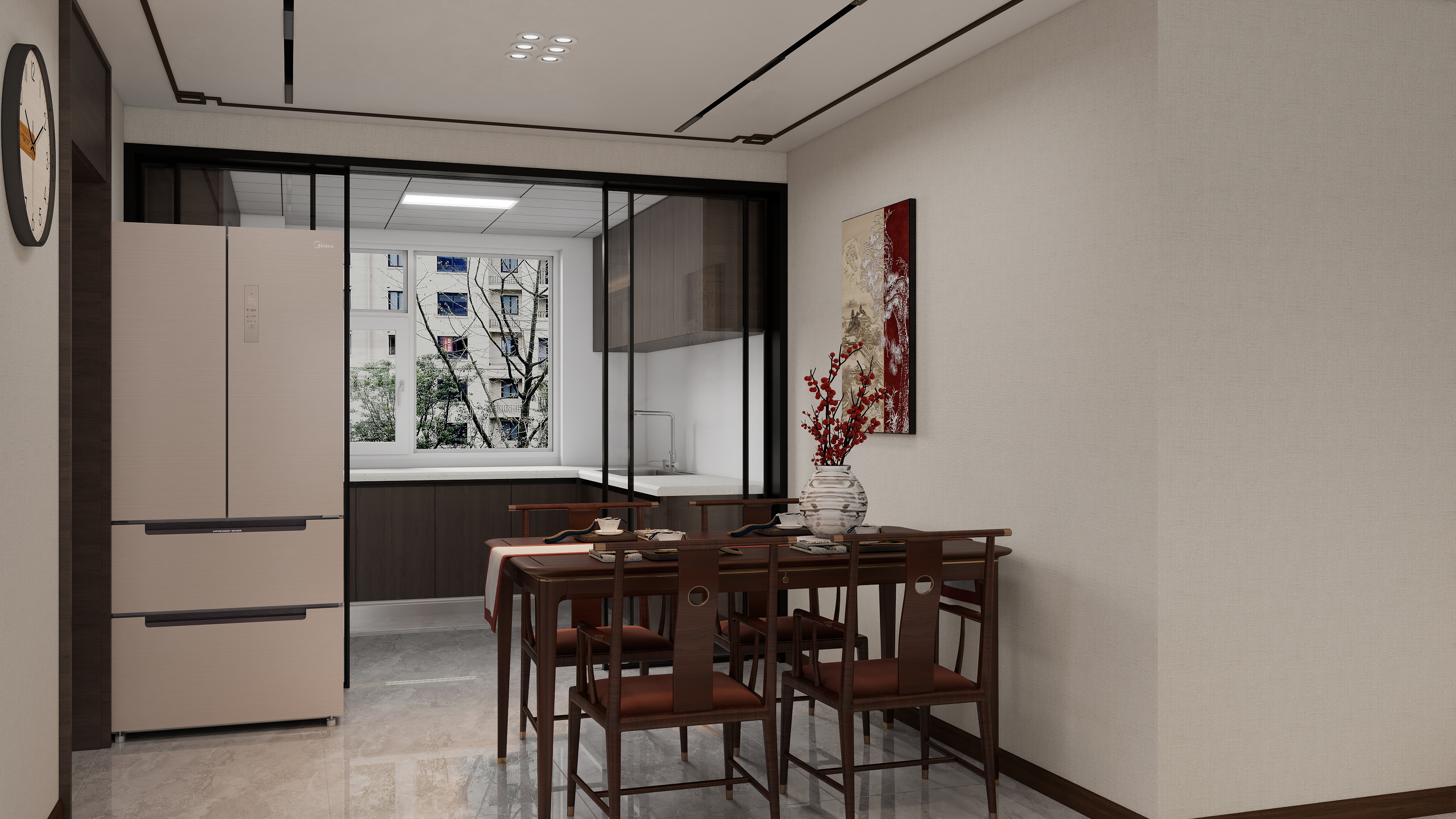 冬宁か-小区房140㎡3室装修效果图