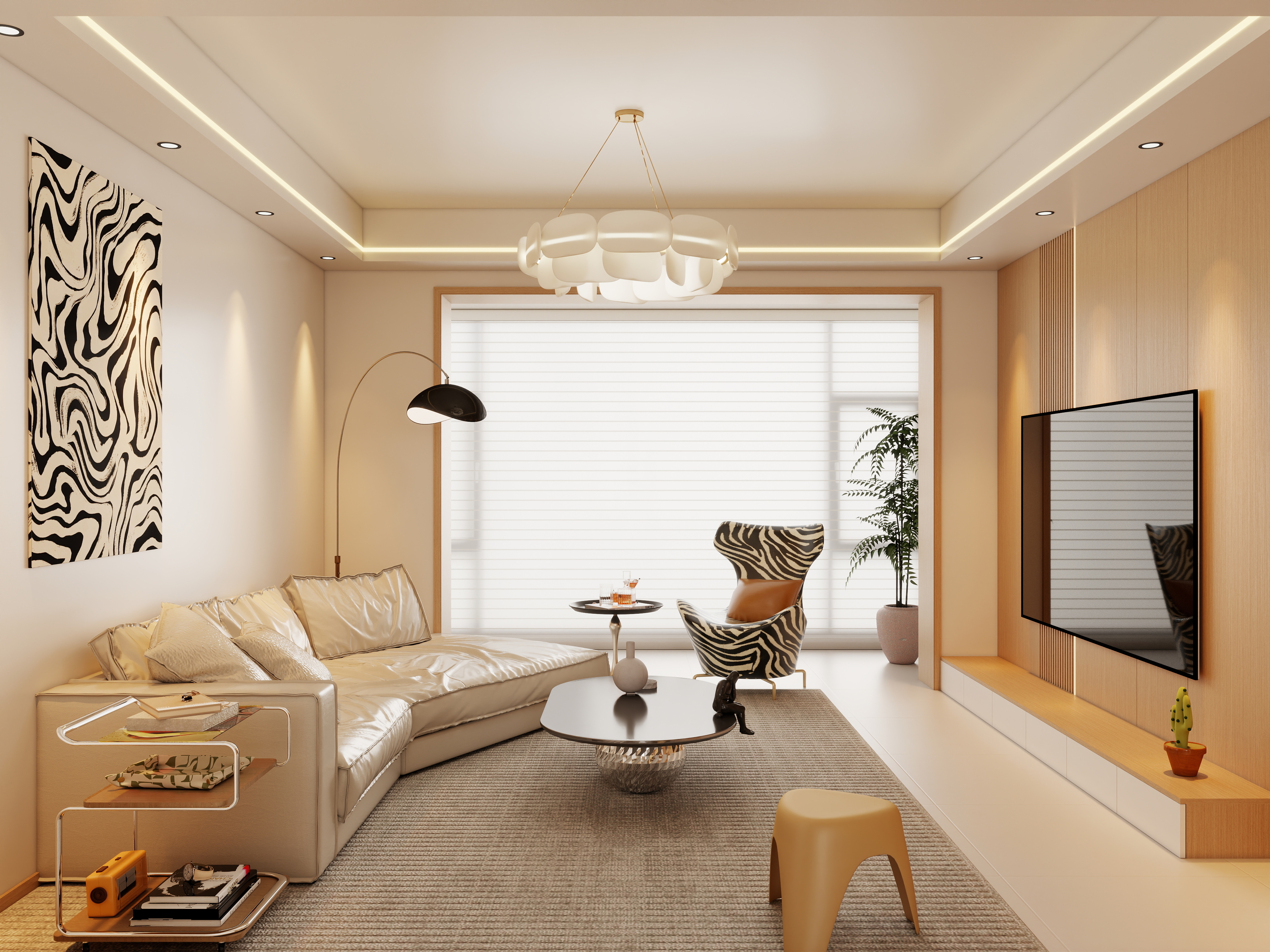 李佳洋-清风铭城73平奶油原木风2室装修效果图