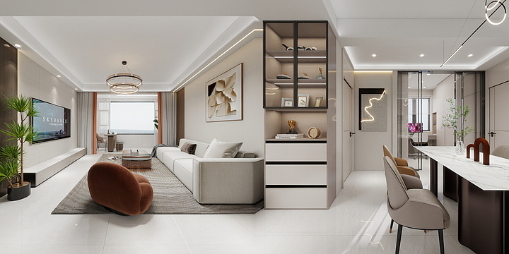 榆林元素空间设计-榆溪印效果-装修设计方案