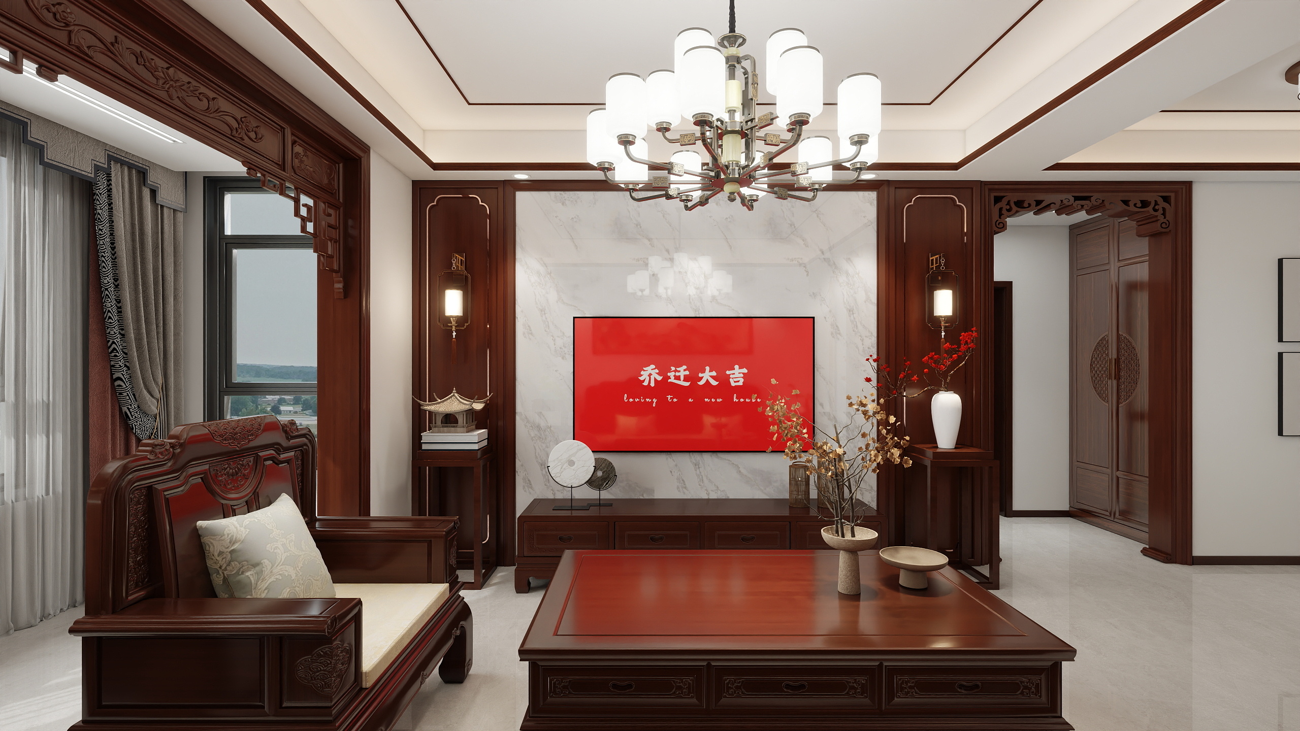 默言效果图-新中式-装修设计方案