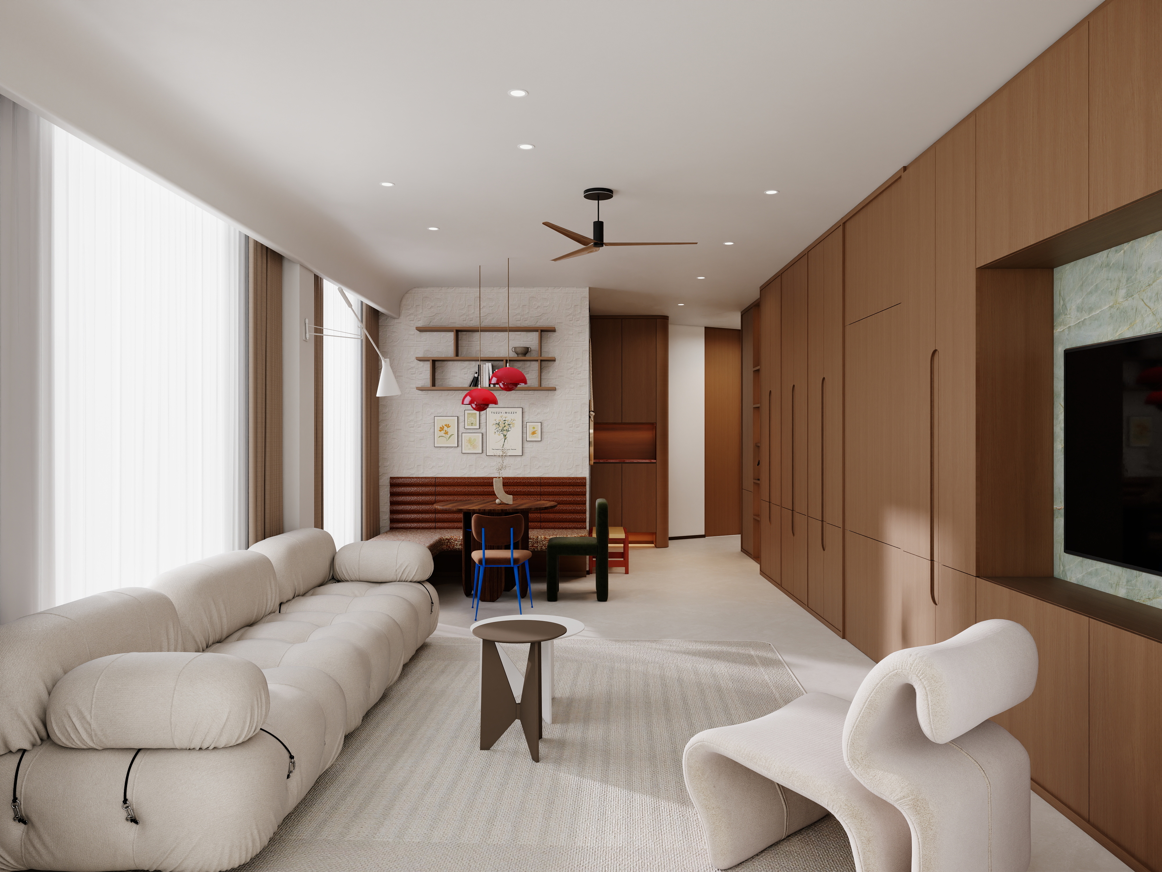 梁筑设计-《新加坡》154平三居-装修设计方案