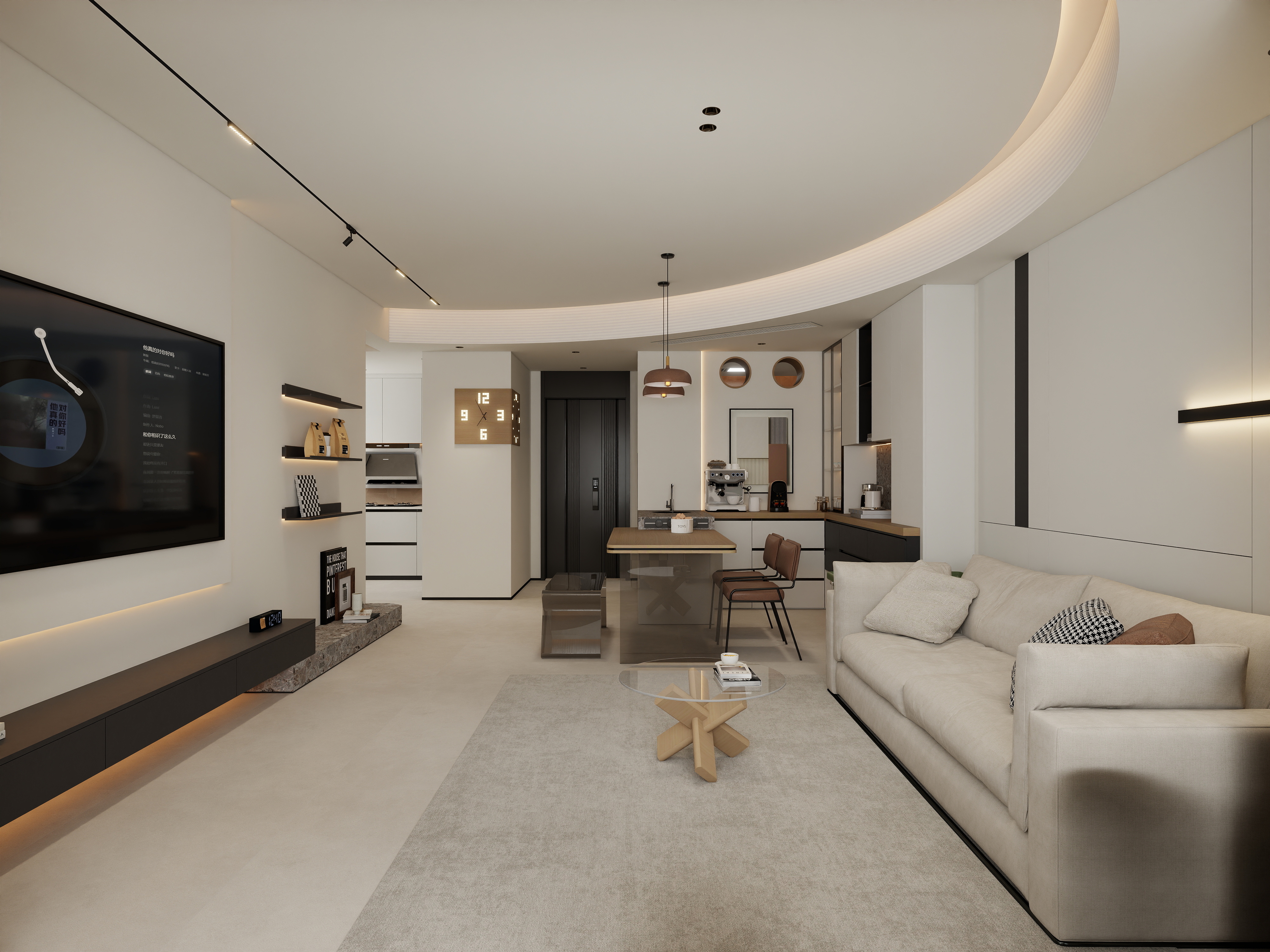 张煜强煜境设计-121平米现代极简三房-装修设计方案