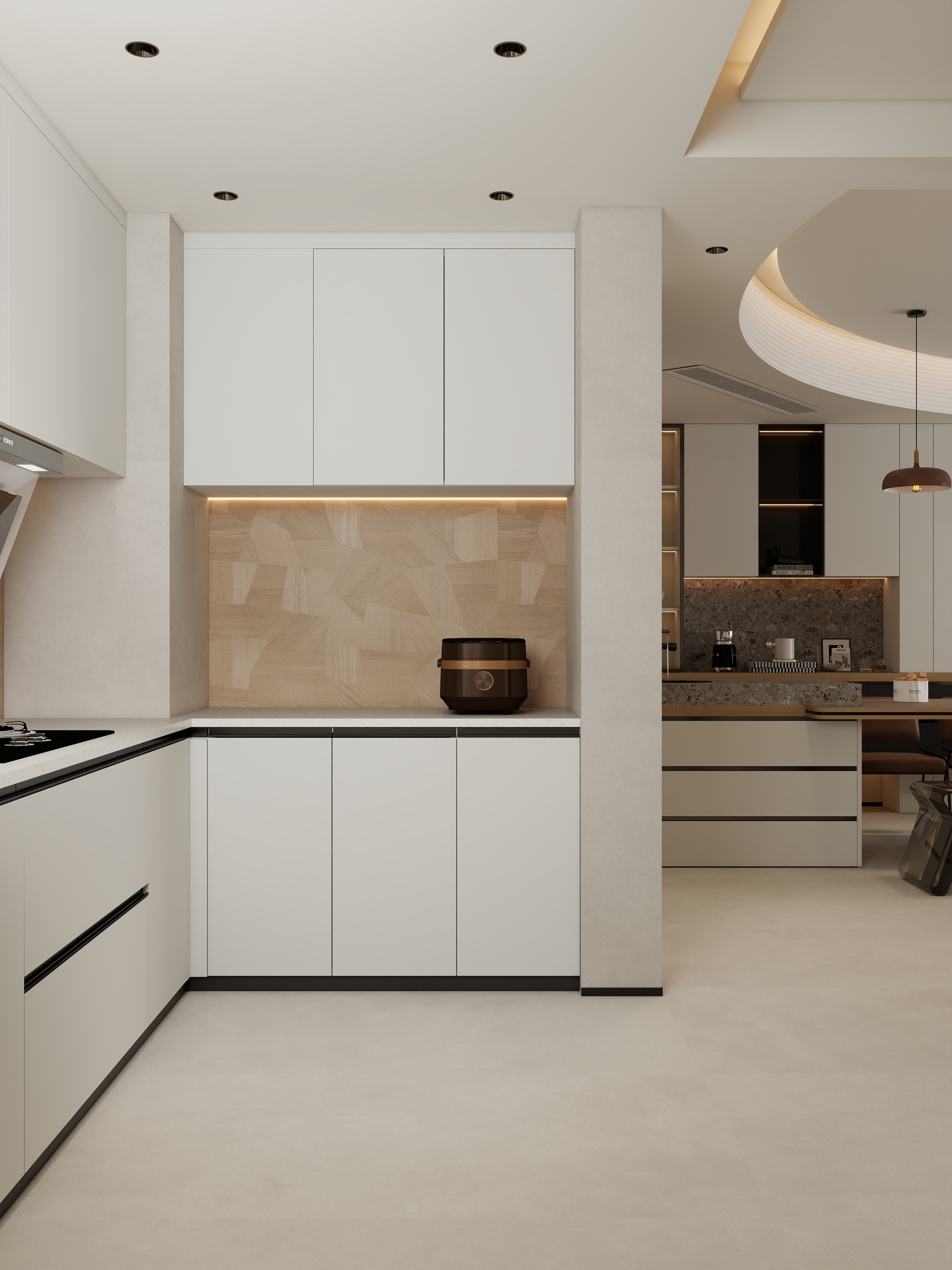 张煜强煜境设计-121平米现代极简三房装修效果图