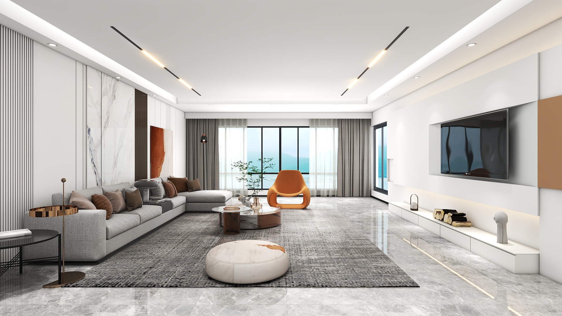 李林-现代简约133㎡1室-装修设计方案