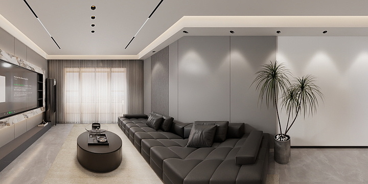 钦州房联装饰-江山美地3-2-1206-灰色柜子 - 副本-装修设计方案