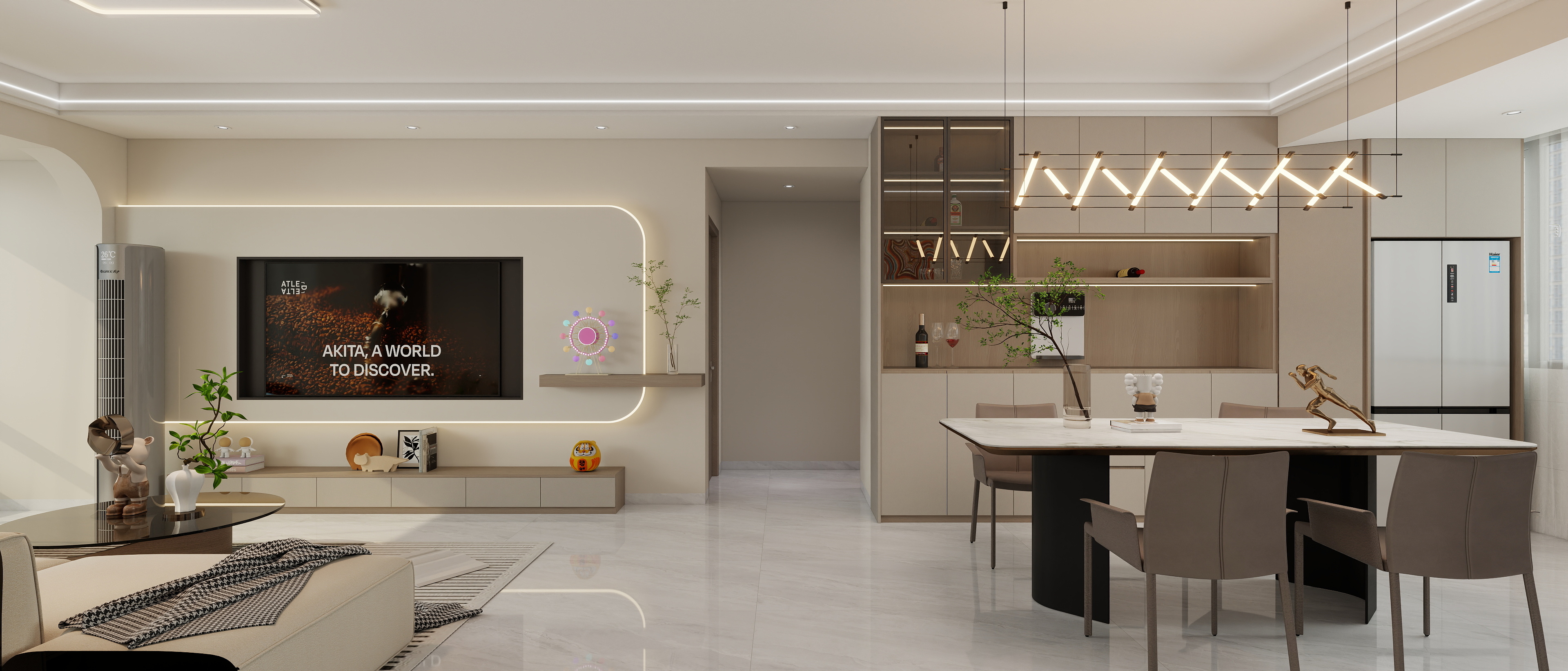 室内设计师Mr徐-湖畔书香苑现代简约116m²3室装修效果图