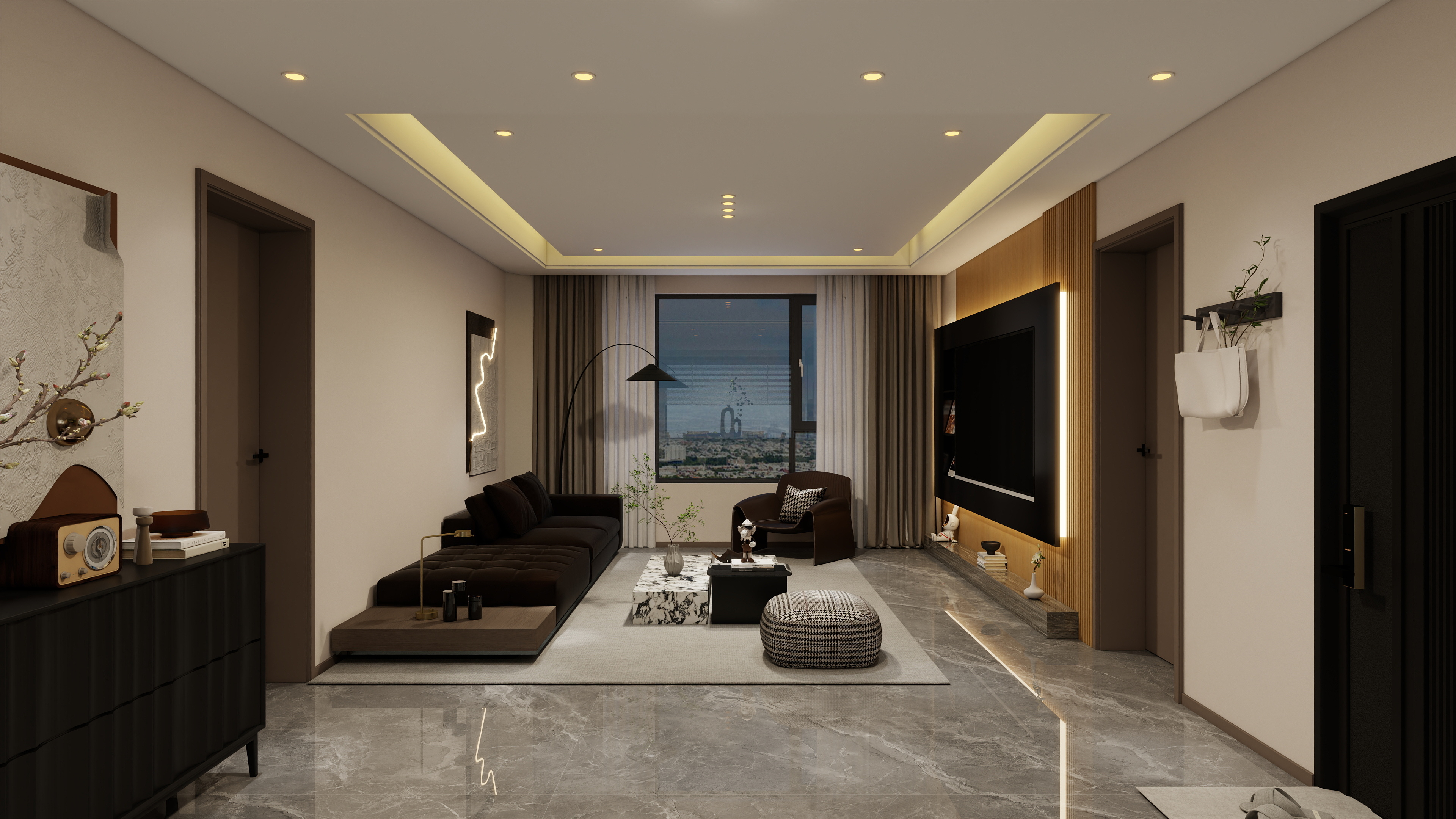 HT设计HT-浦江御景湾135平现代风-装修设计方案