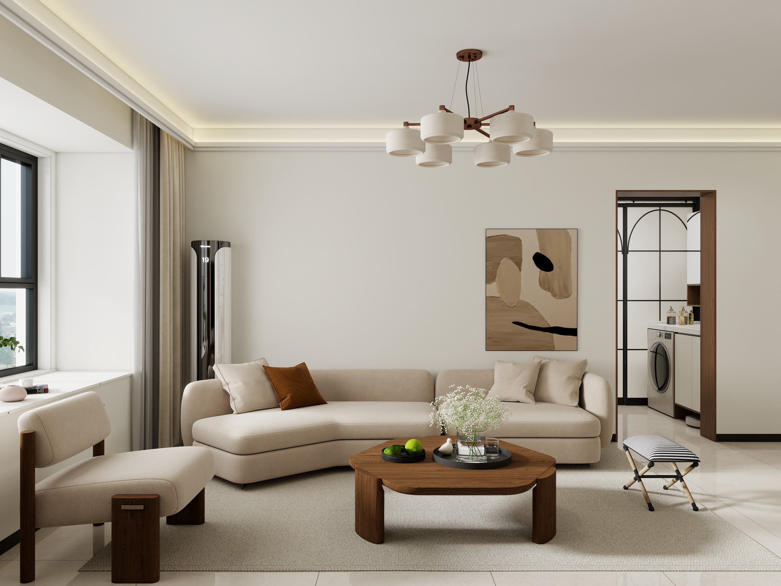 李青越-98平方中古风三居室装修效果图