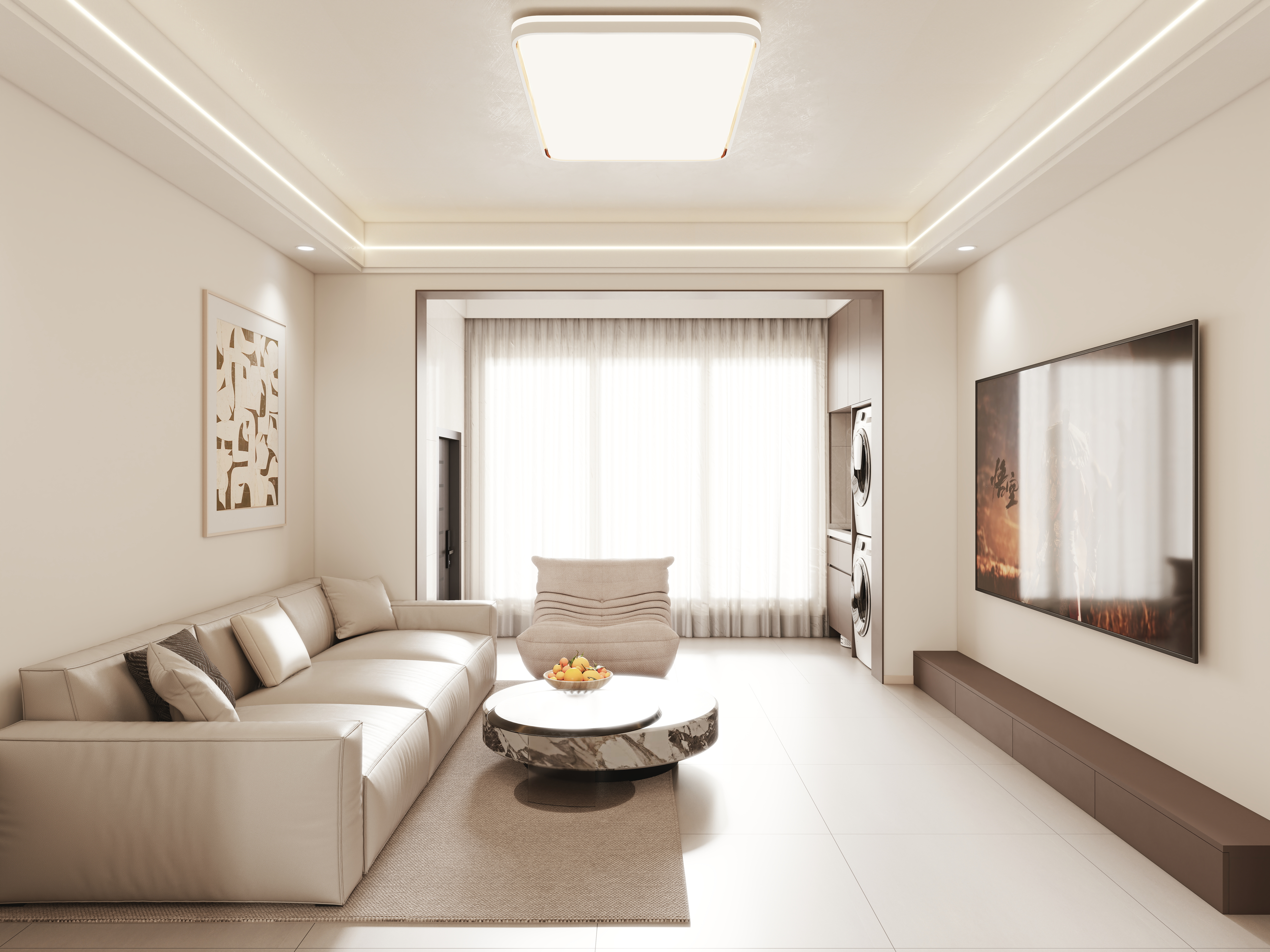 壹诺设计工作室-120㎡3室-现代简约装修效果图