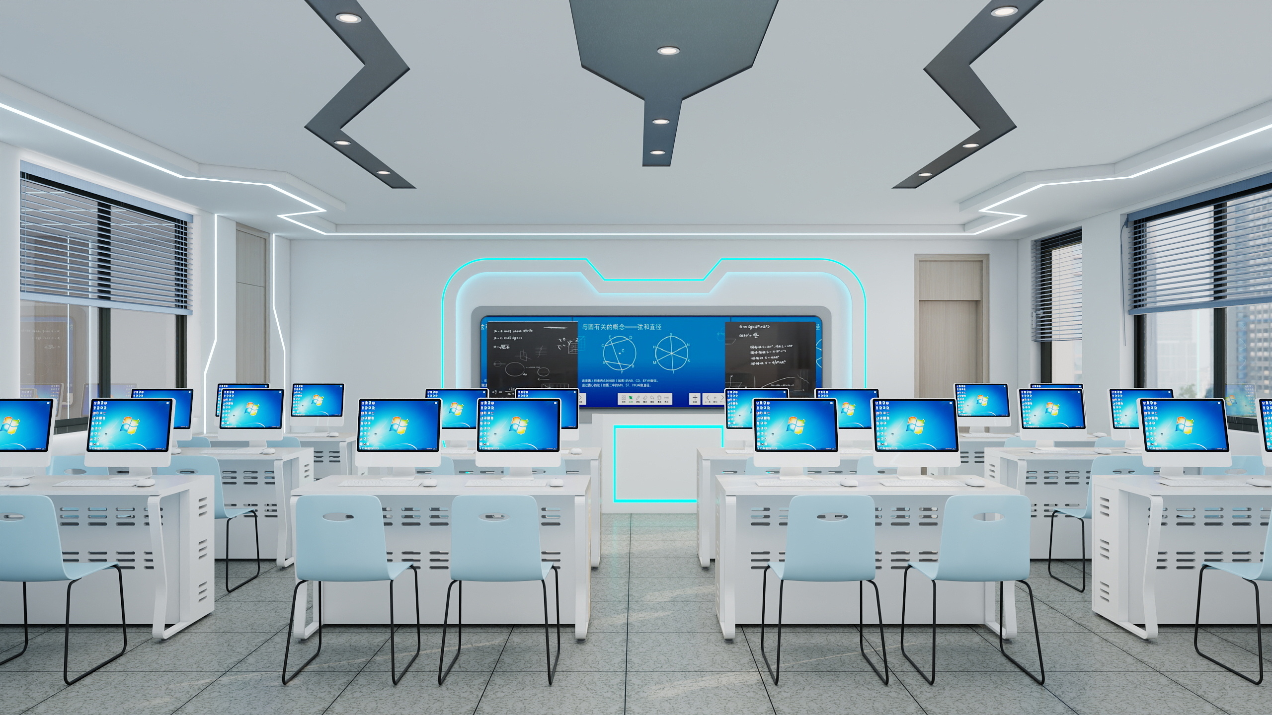 终终-科技感教室200平-装修设计方案