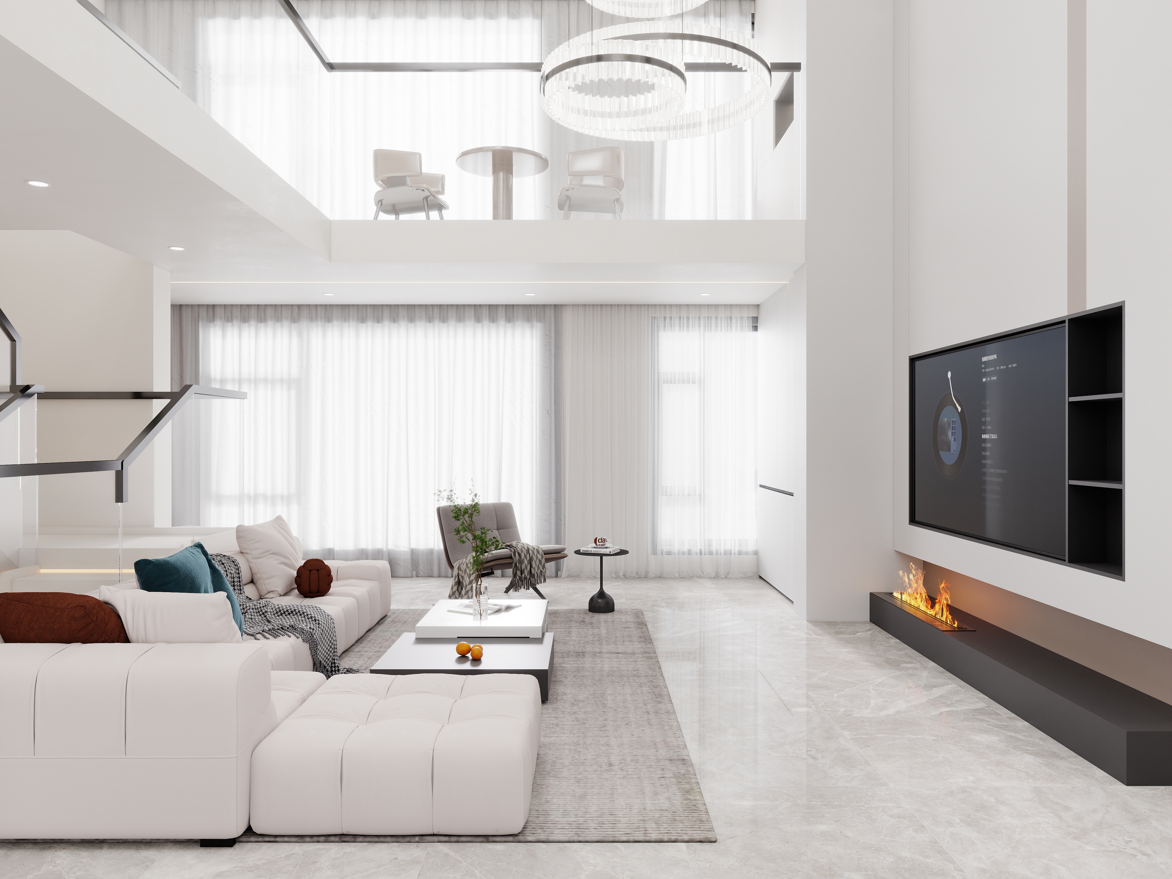 壹诺设计工作室-现代简约别墅装修效果图