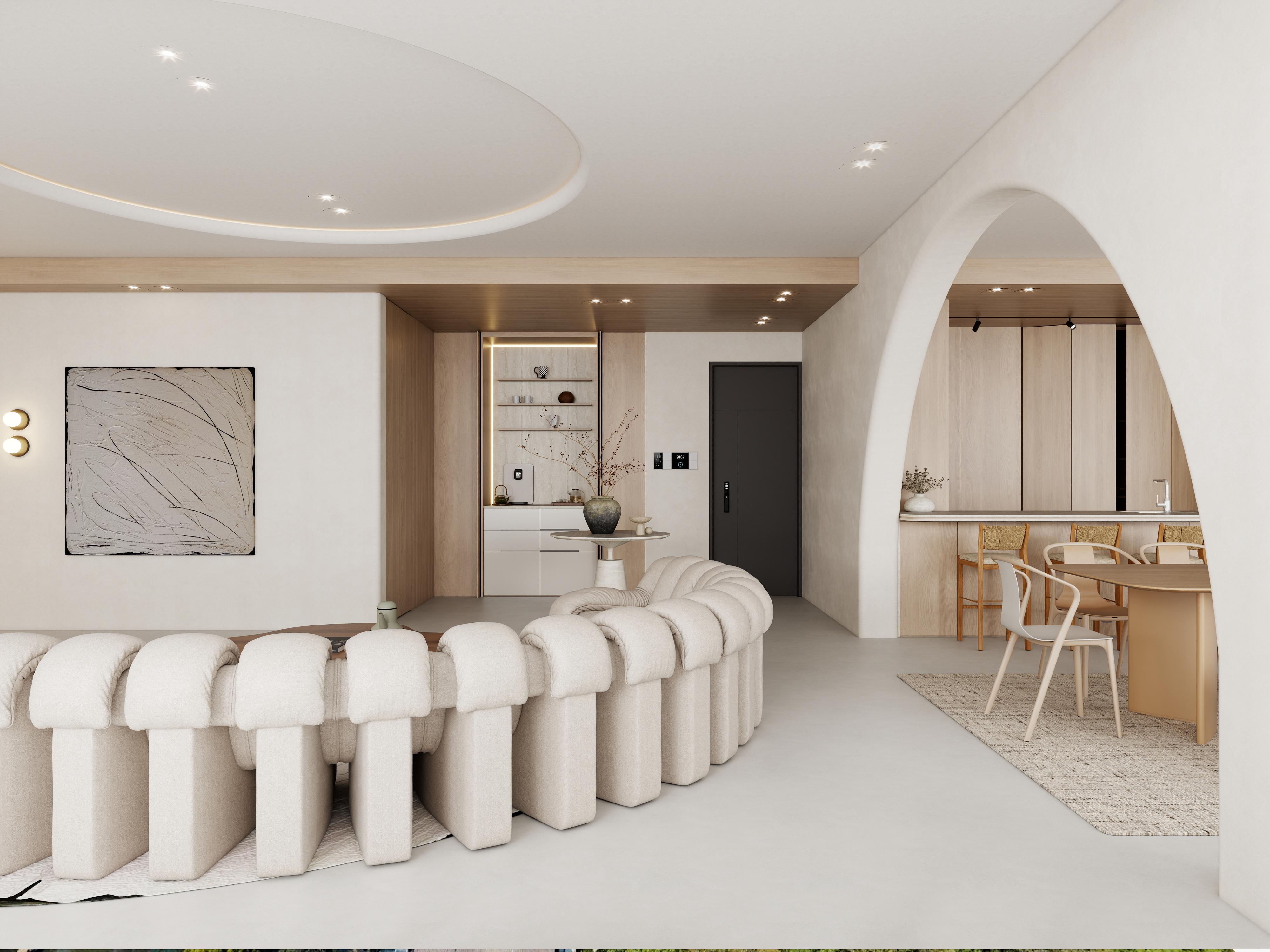 梁筑设计-《自然》新加坡400平五居-装修设计方案